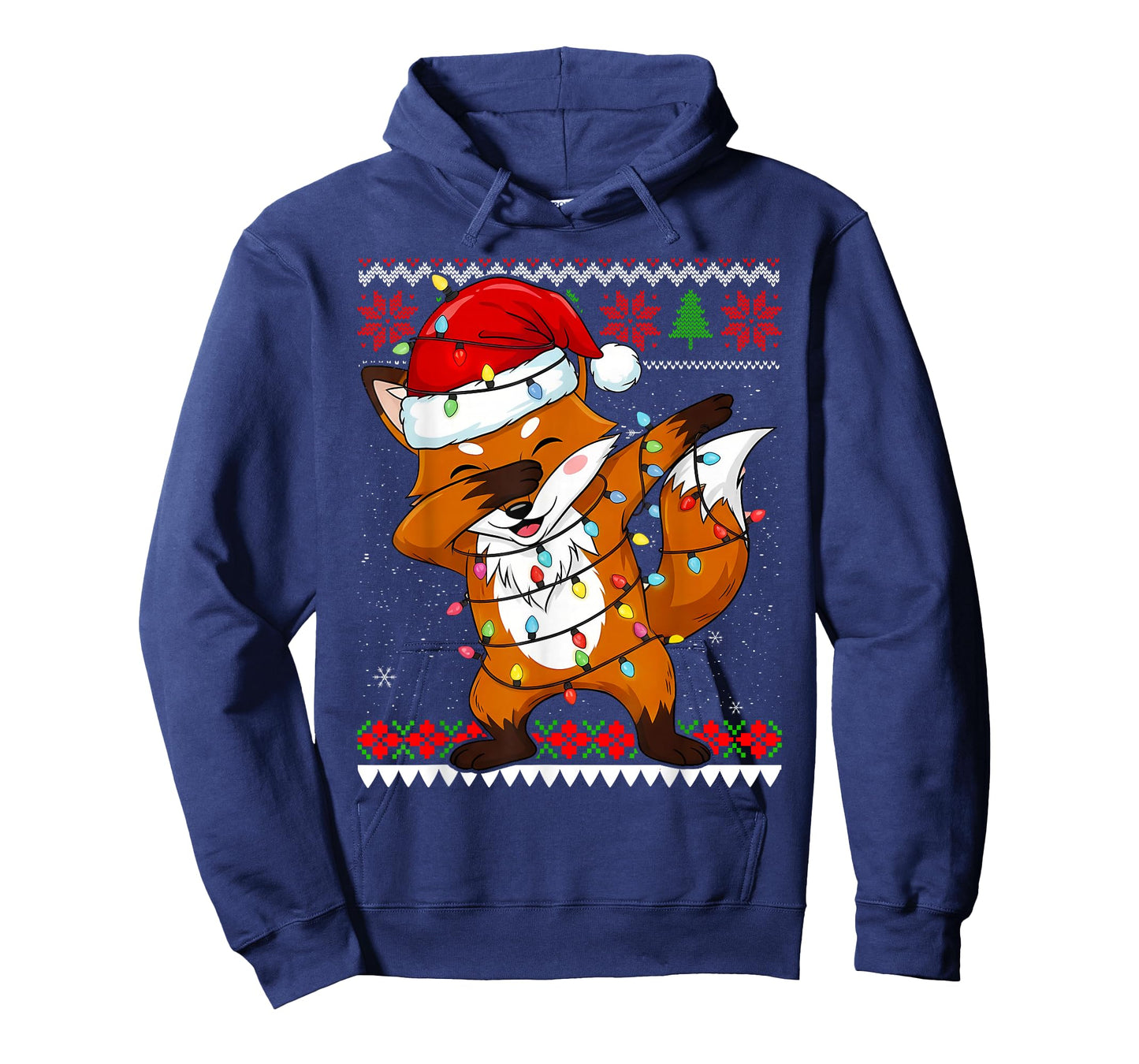 Dabbing Fox Fairy Light Ugly Christmas Sweater Girl Boy T-Shirt