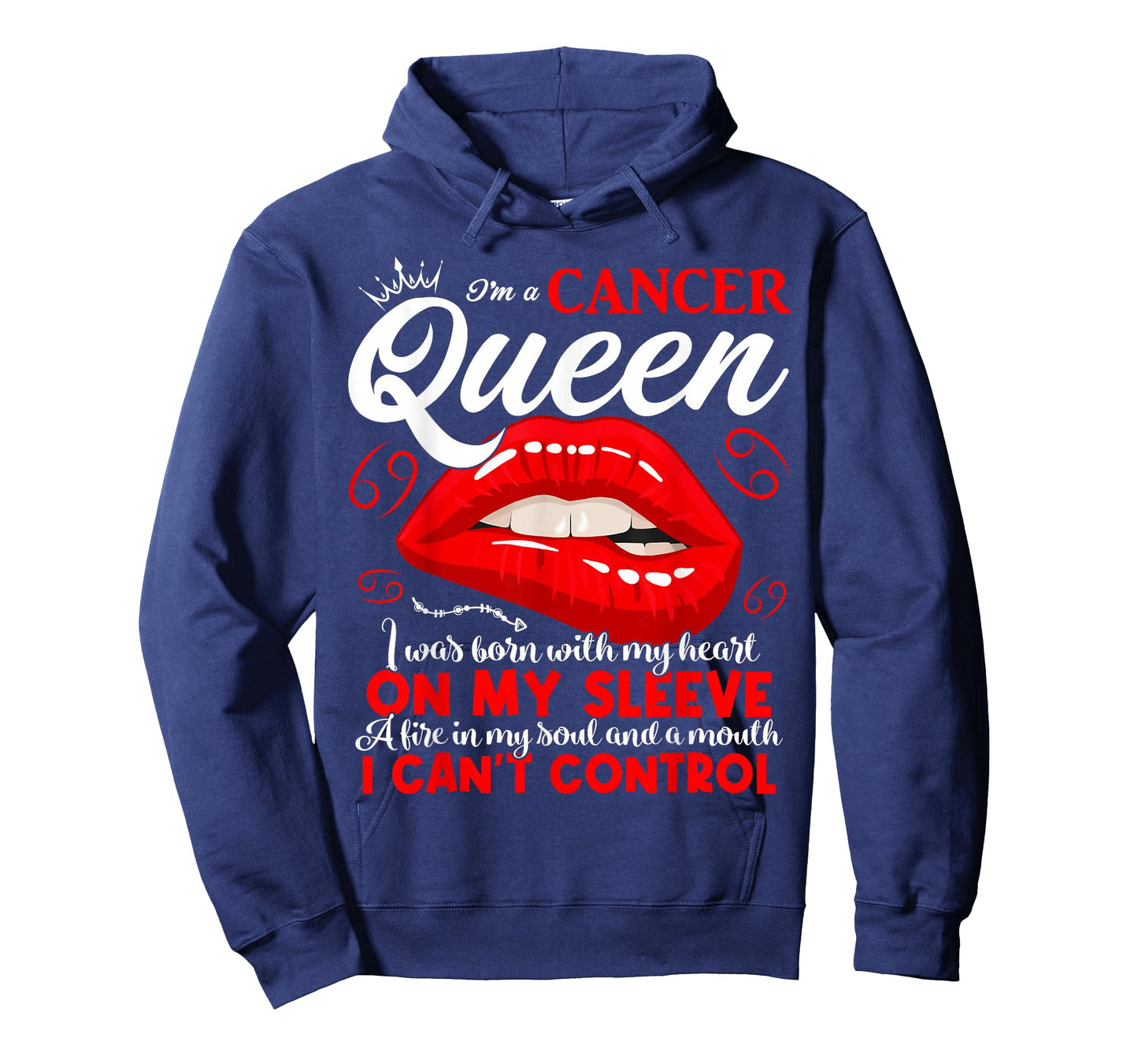 Cancer Zodiac Sign Cancer Queen June July Birthday Red Lip T-Shirt