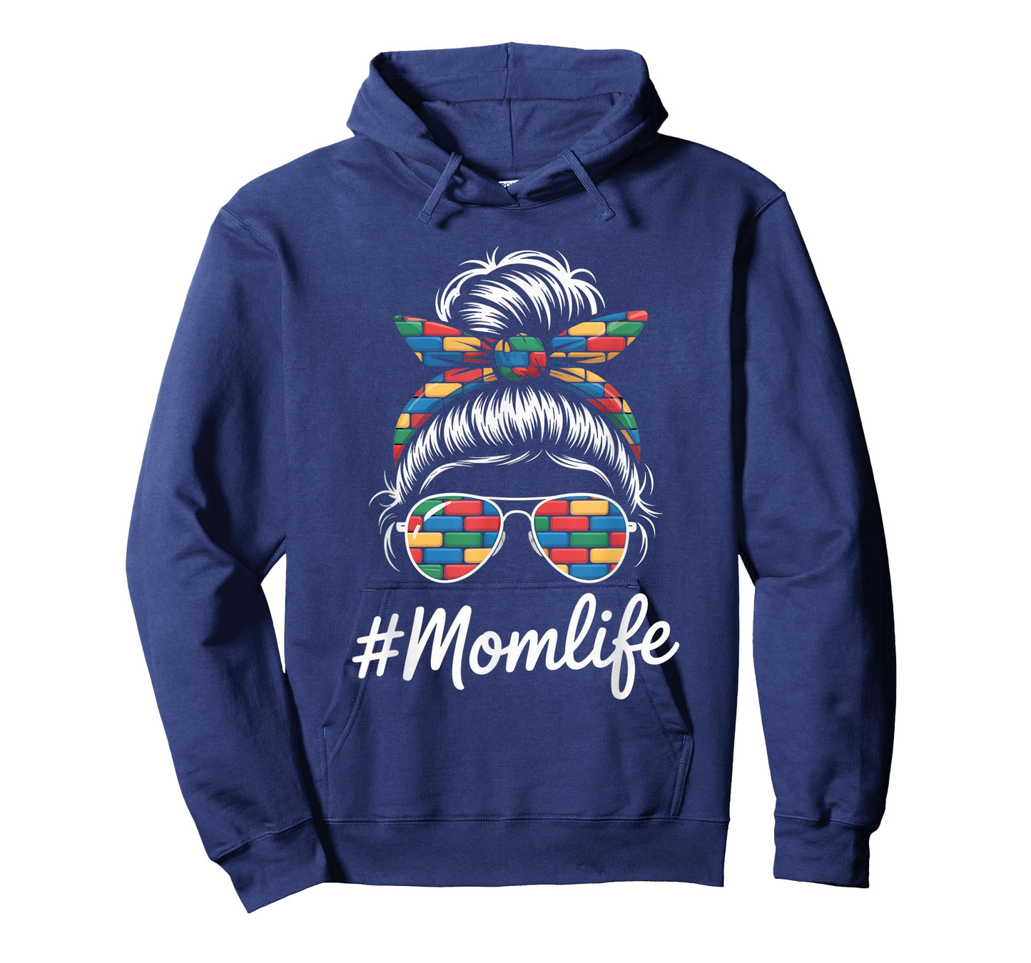 Building Block Messy Bun Mom Life Mothers Day Master Builder T-Shirt