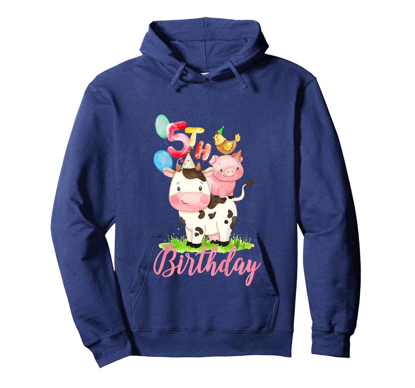 5 Years Old Girl Farm Animals It's My 5th Birthday T-Shirt