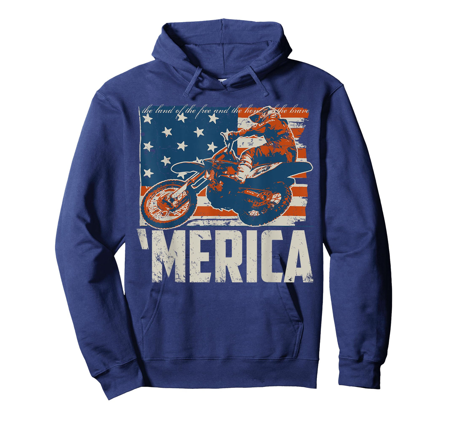 Motocross racer dirt bike 'Merica American Flag T-Shirt for Women Men