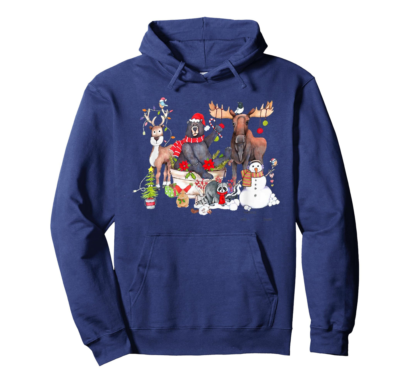 Funny Woodland Critter Christmas Gathering for Animals Loves T-Shirt