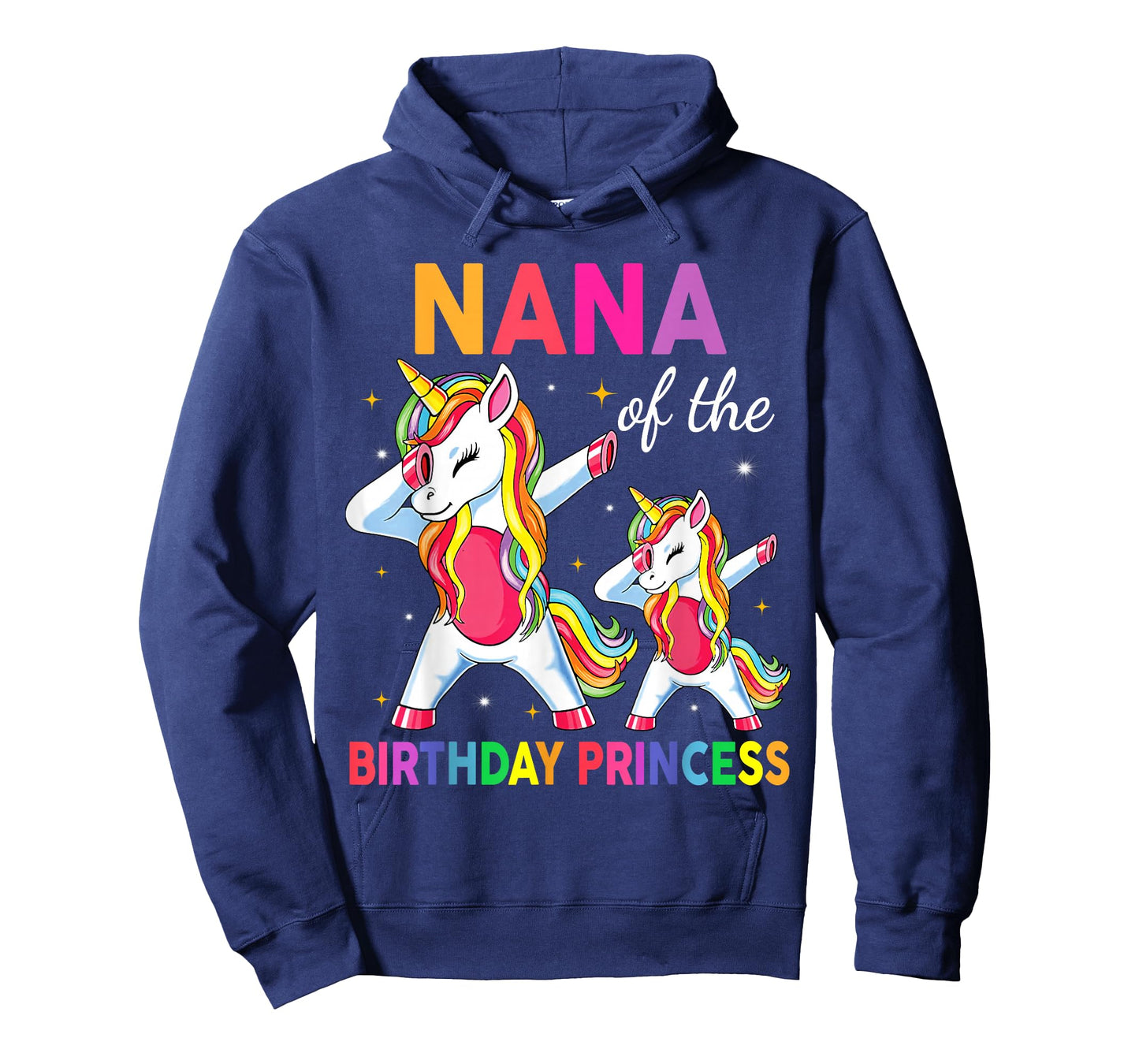 Nana of the Birthday Princess Girl Dabbing Unicorn T-Shirt