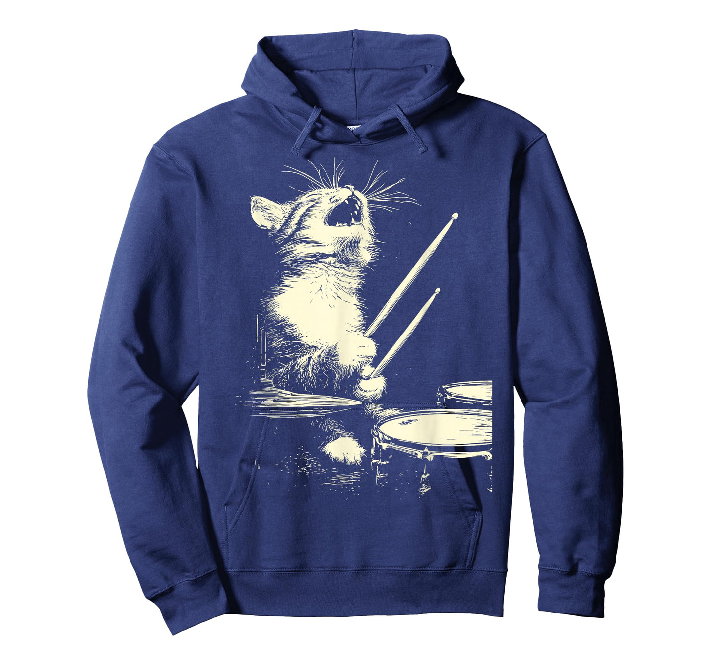 Cute Tabby Cat Playing Drums Funny Music Feline Drummer T-Shirt