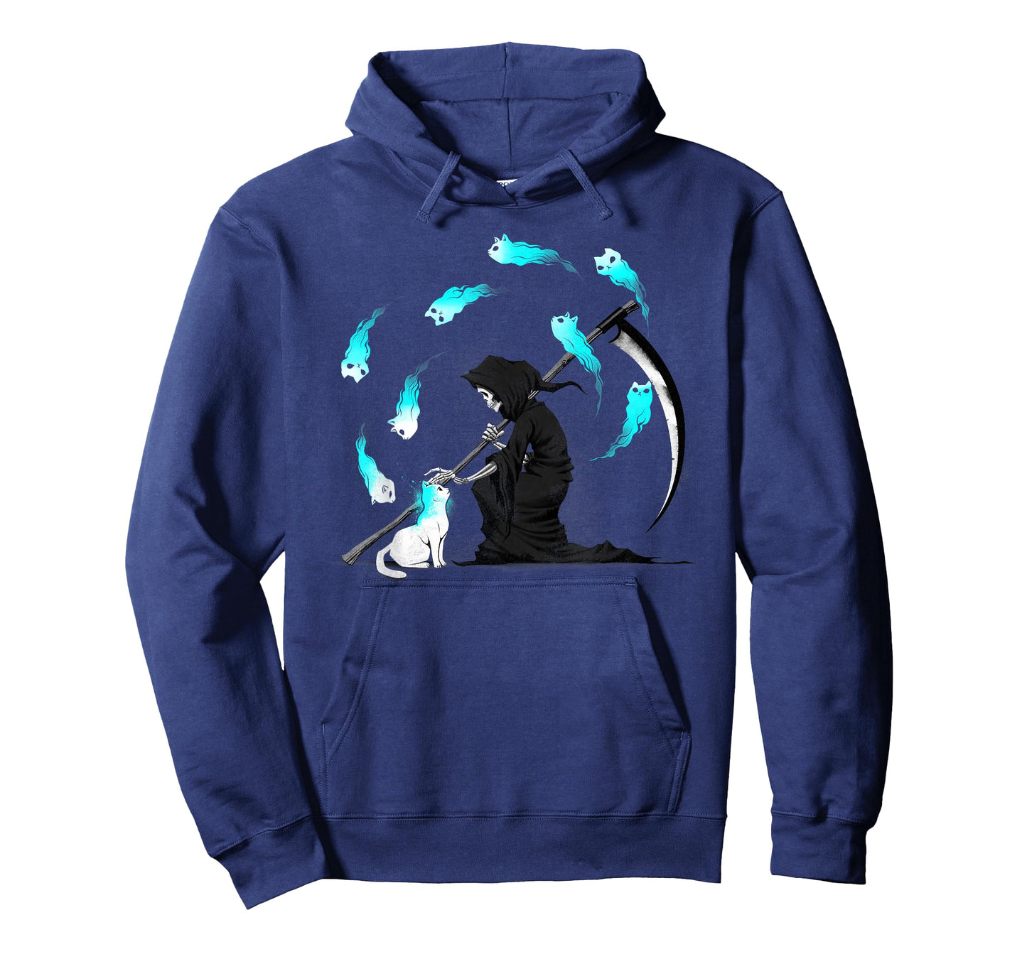 Grim Reaper Recharging Cat 9 Lives Funny Kitten Halloween T-Shirt