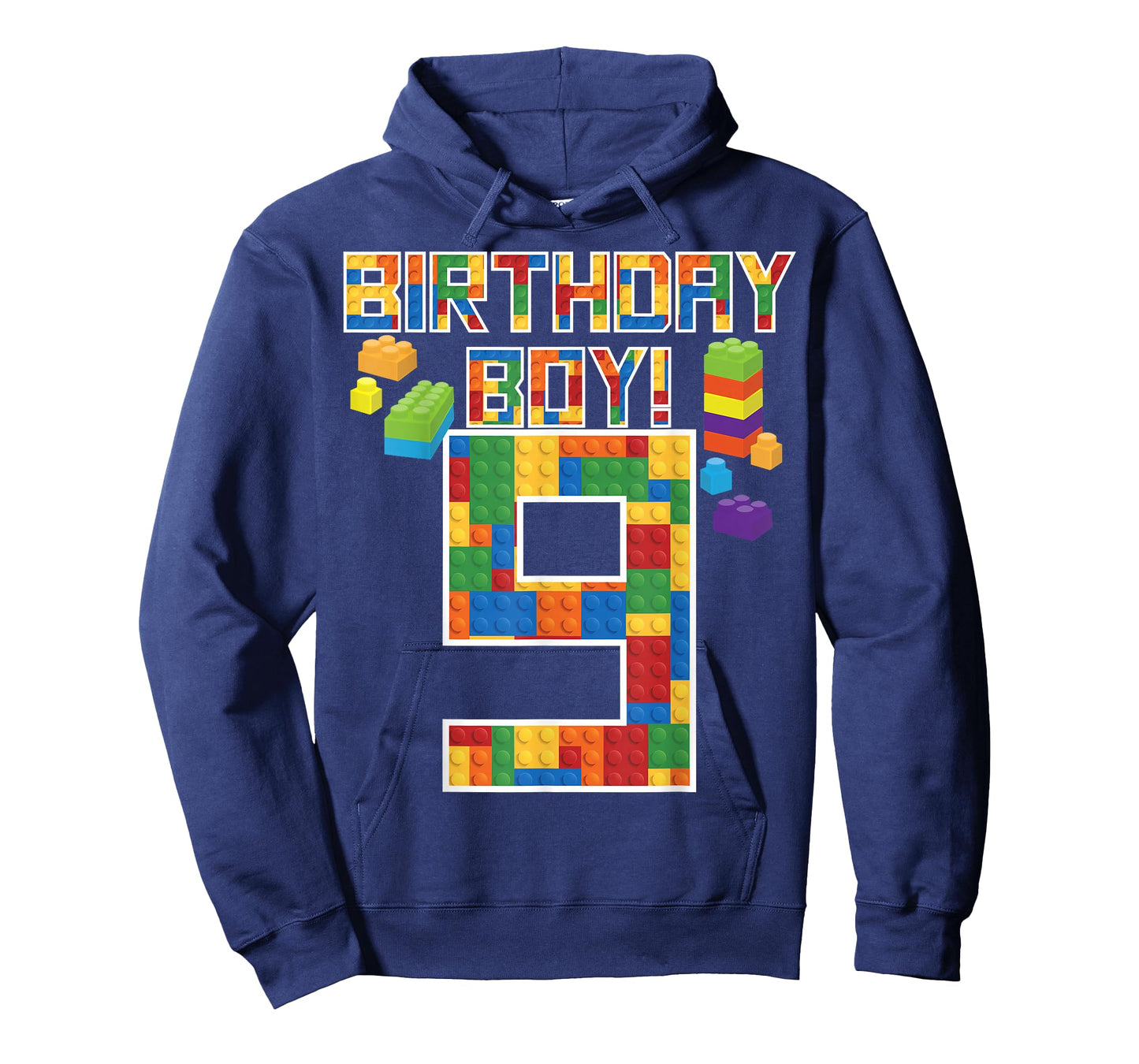Cute 9th Birthday Gift 9 Years Old Block Building Boys Kids T-Shirt