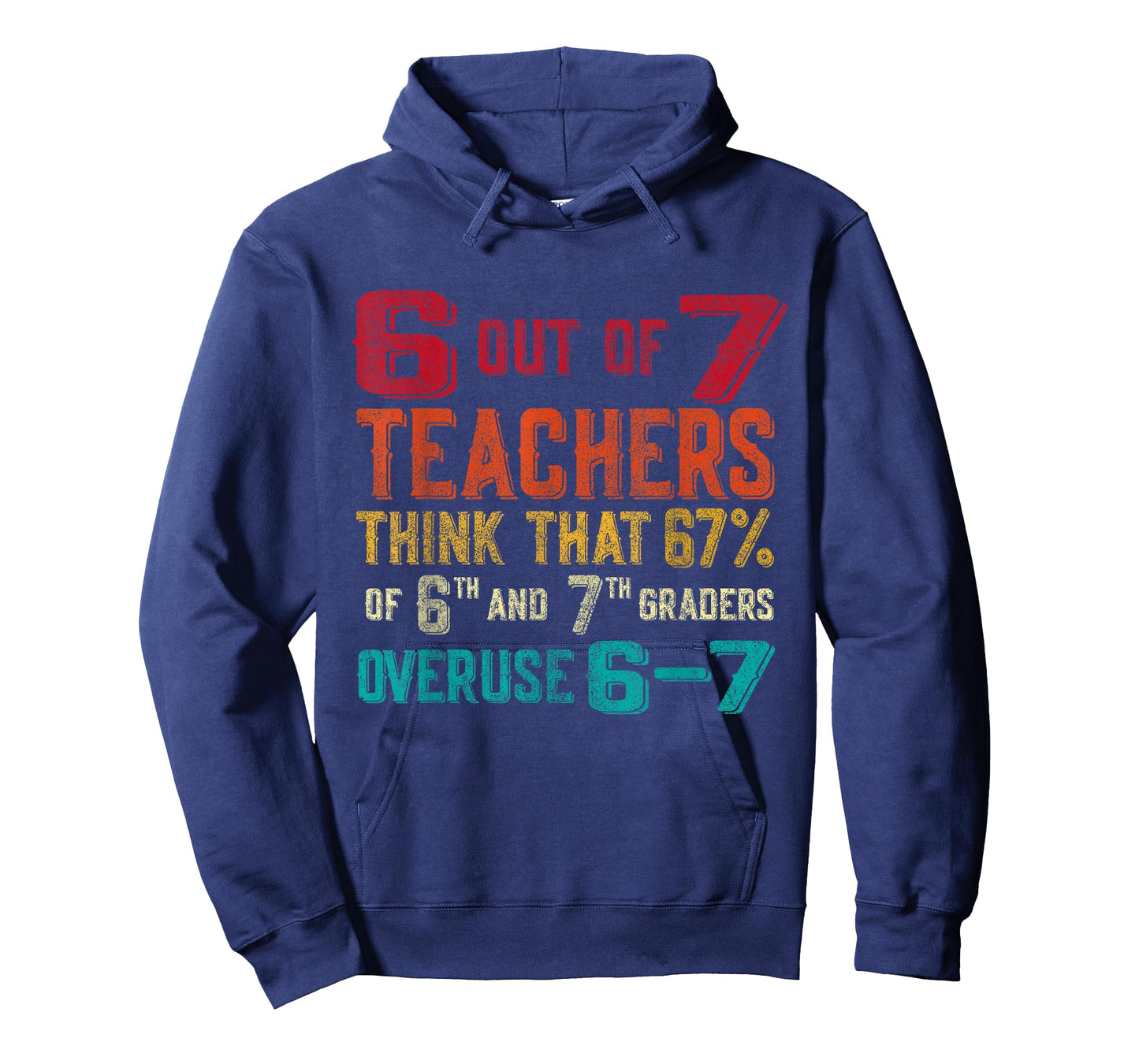 Funny 67 Teacher Middle School Teacher 6 7 Funny Overuse 67 T-Shirt