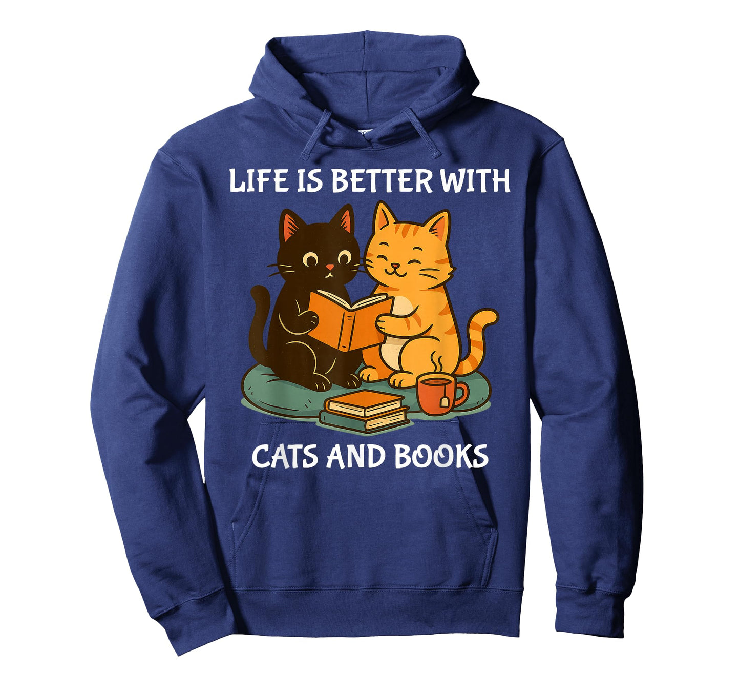 Life Is Better With Cats And Books Cute Cat Lover T-Shirt