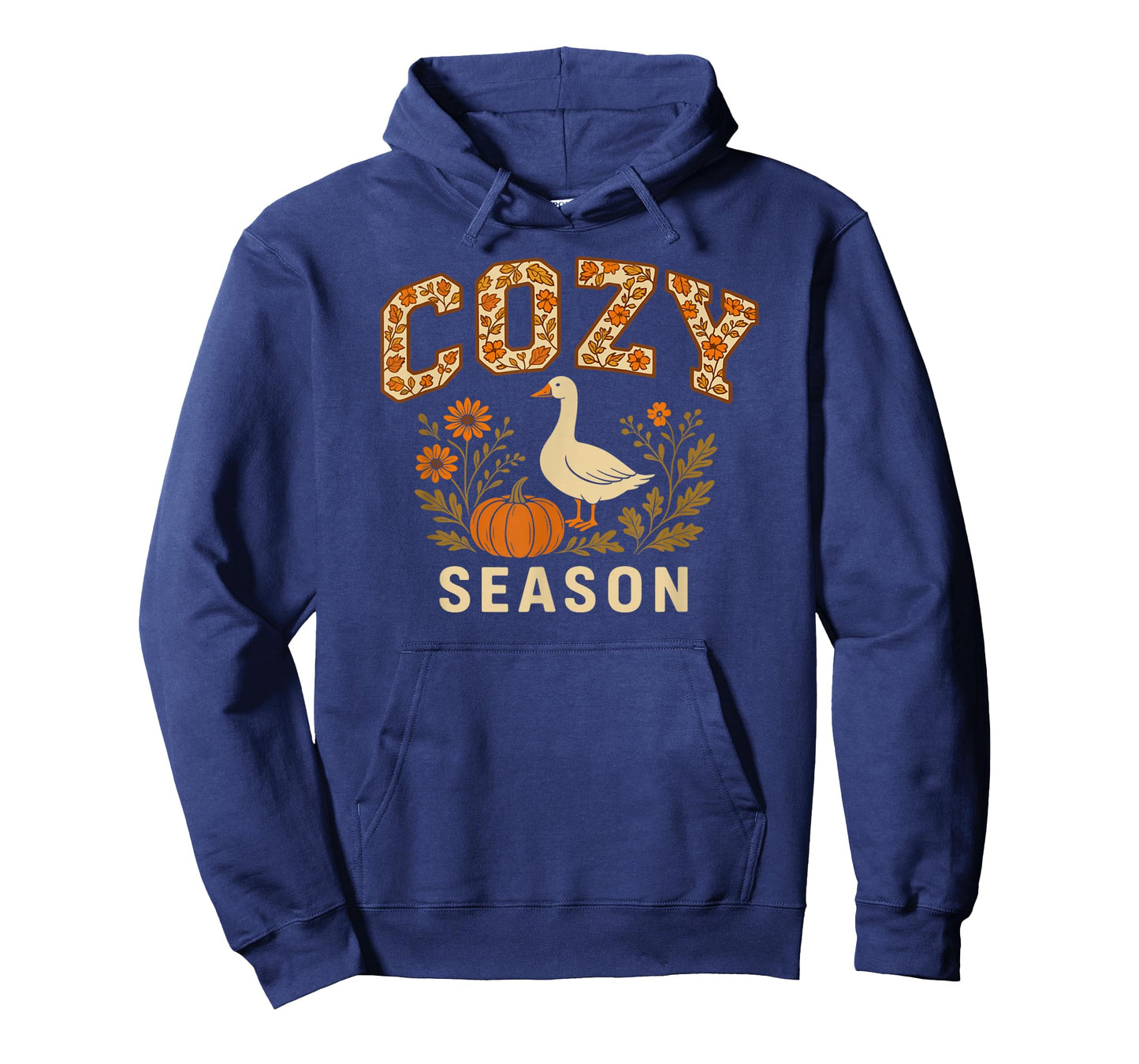 Cozy Season Goose Pumpkin Flowers Fall Vibes T-Shirt