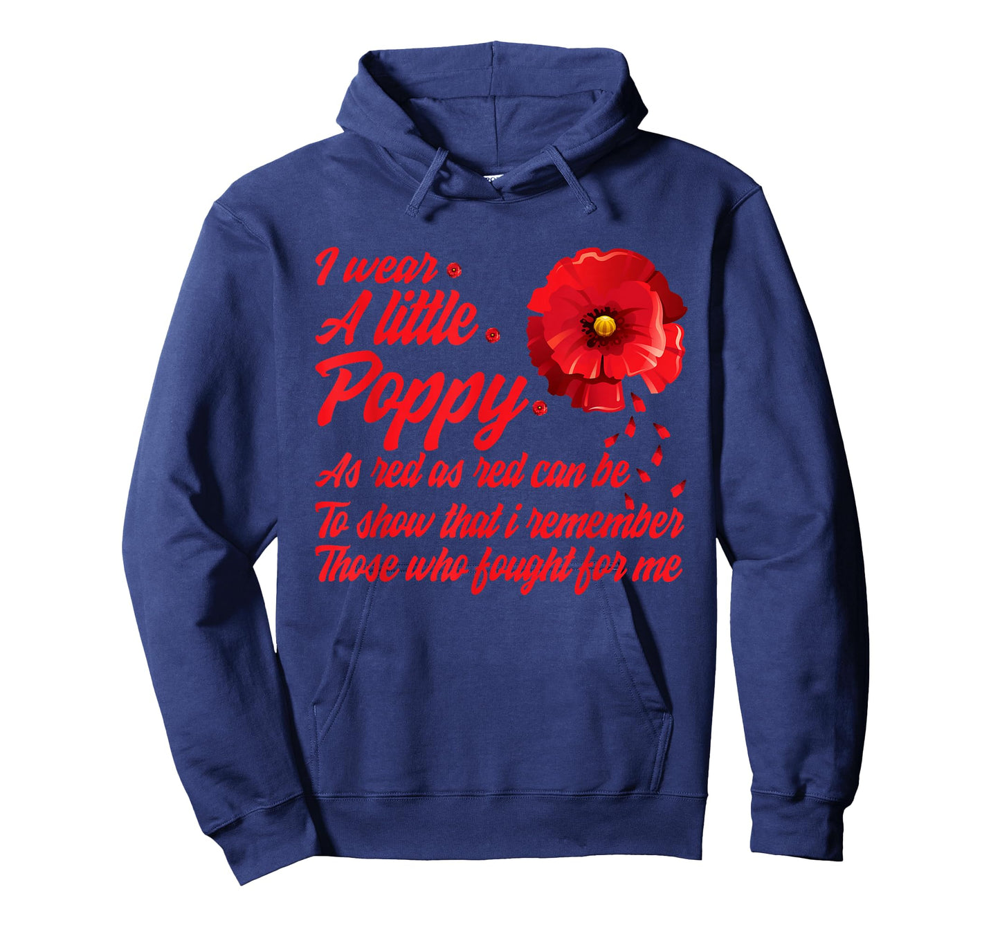 Veterans Day I Wear Red Poppy Flower Remember American USA T-Shirt Small