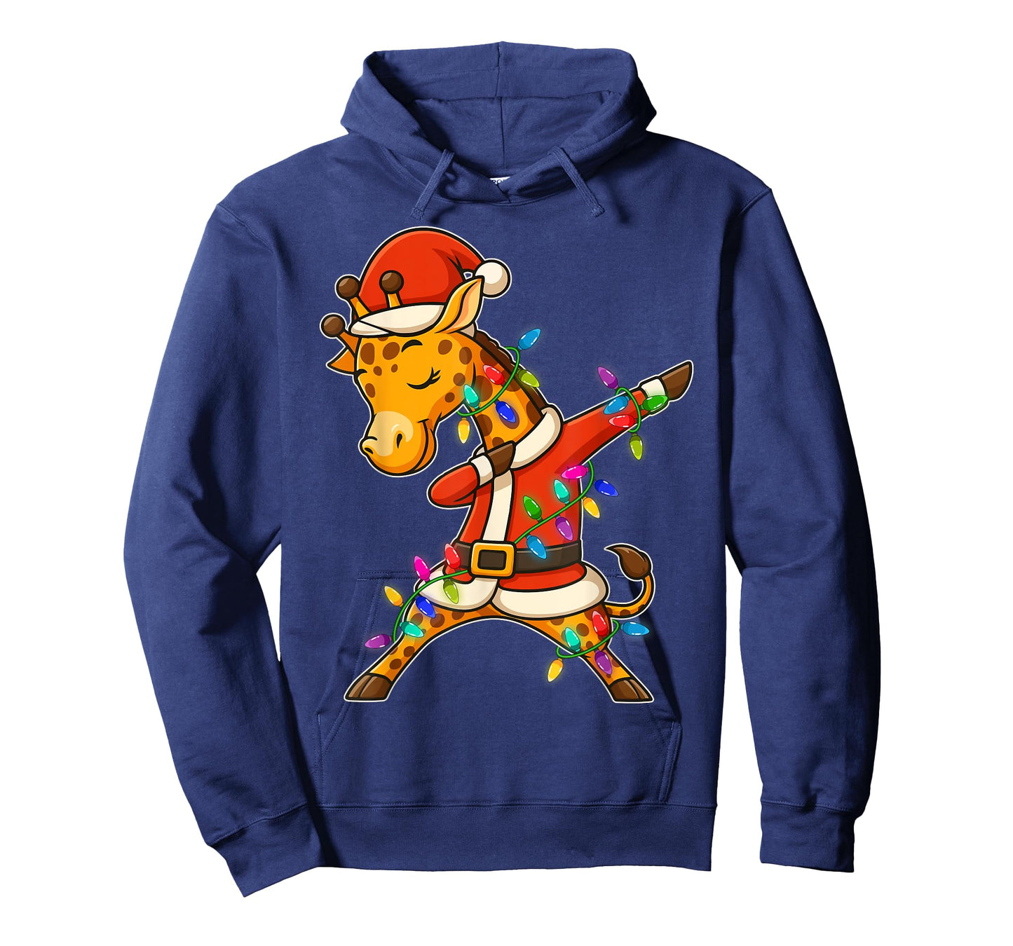 Christmas Giraffe Dabbing Lights Santa Xmas for Men Women T-Shirt