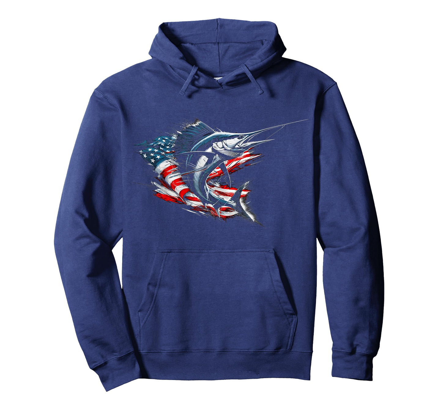 Sailfish American Flag Patriotic Fishing Graphic Design T-Shirt