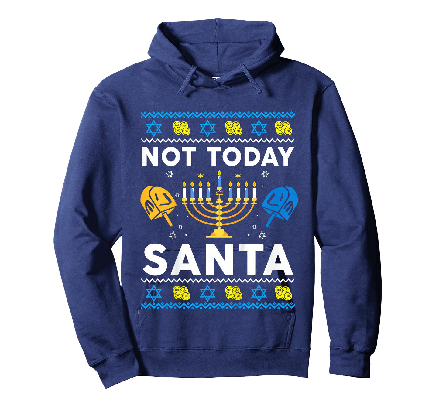 Ugly Hanukkah Sweater Not Today Santa Funny Boy Girl Toddler T-Shirt