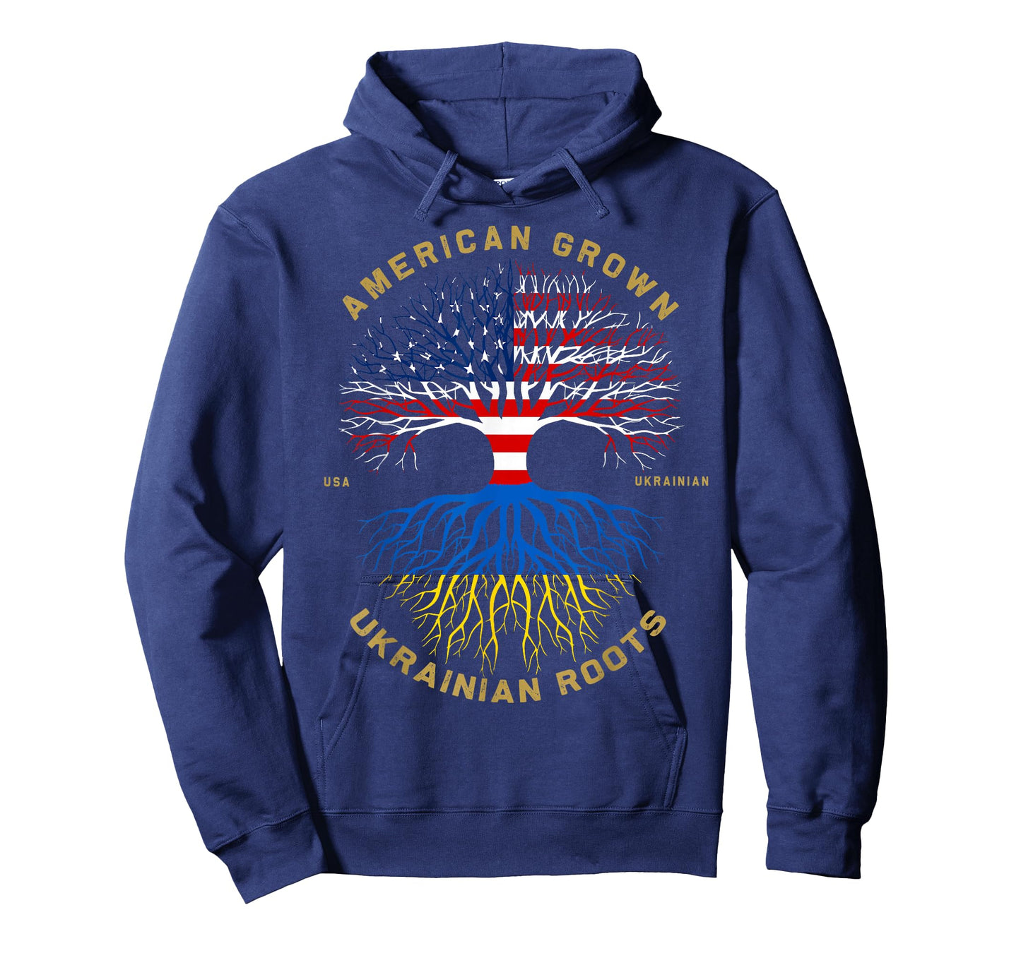 American Grown with Ukrainian Roots Tree Vintage USA Flag T-Shirt