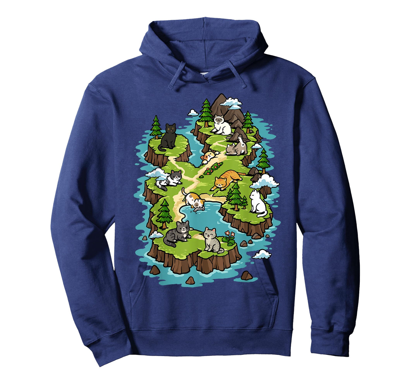 Cat Island Map Funny Cat Adventure Feline Paradise T-Shirt for Men Women Kids