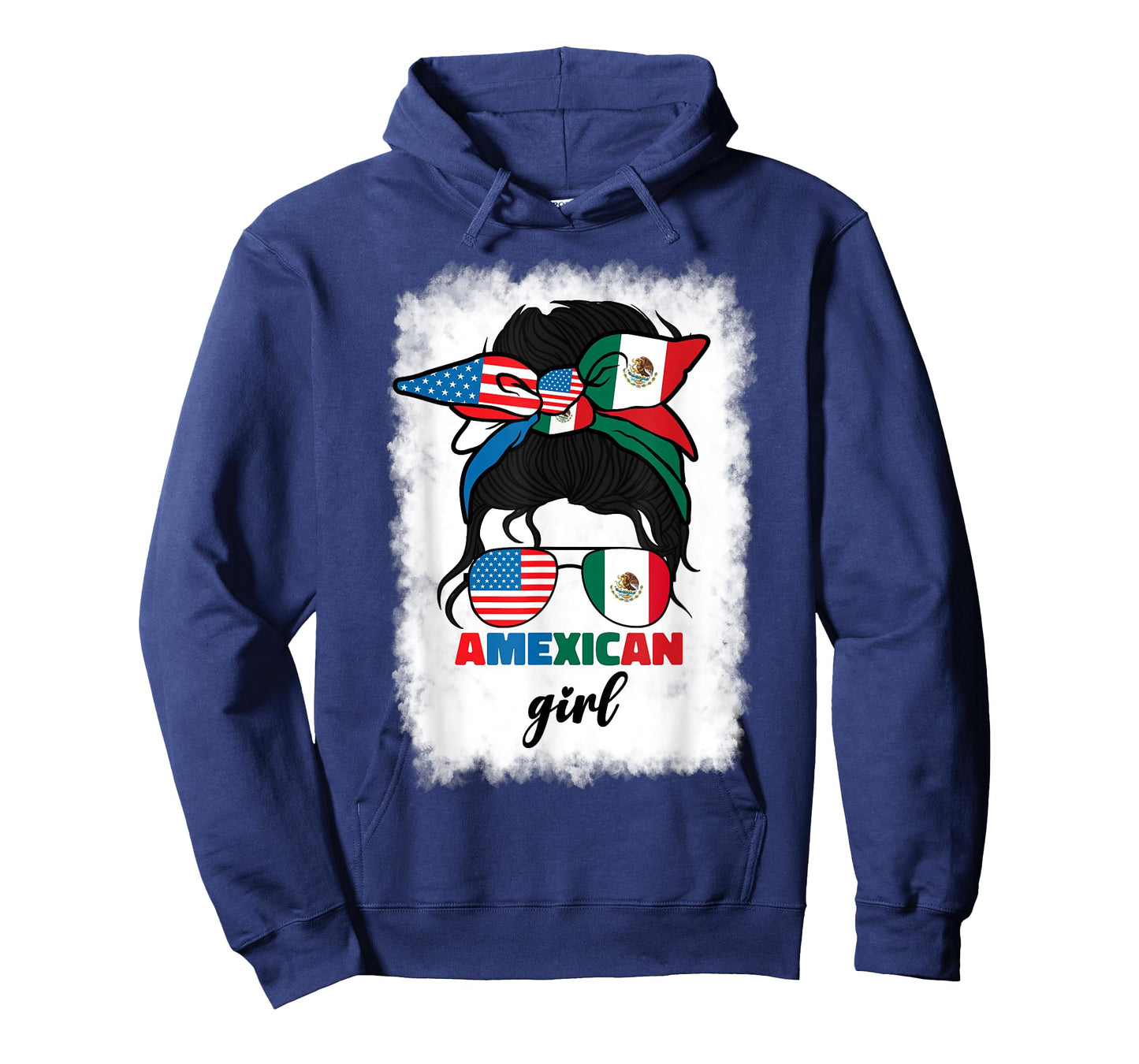 Half Mexican And American Mexico America Usa Flag Girl Funny T-Shirt