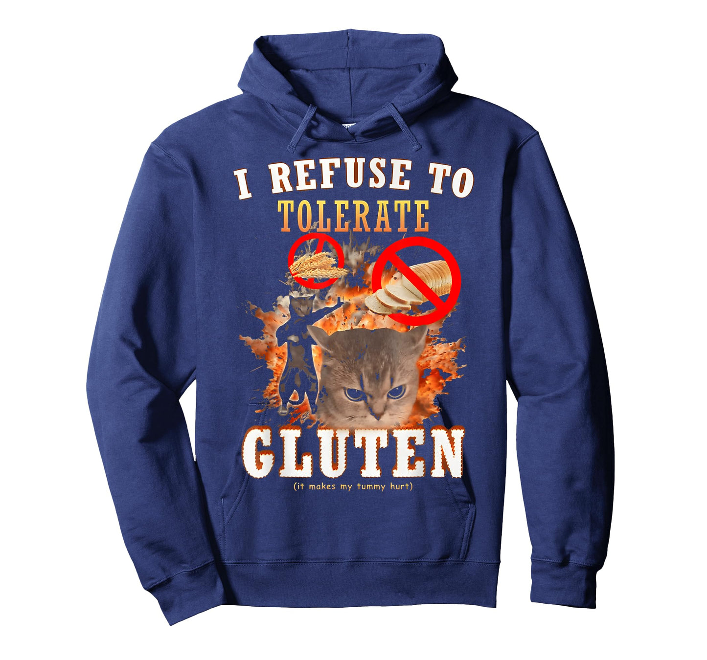 I Refuse to Tolerate Gluten Funny Cat Meme T-Shirt