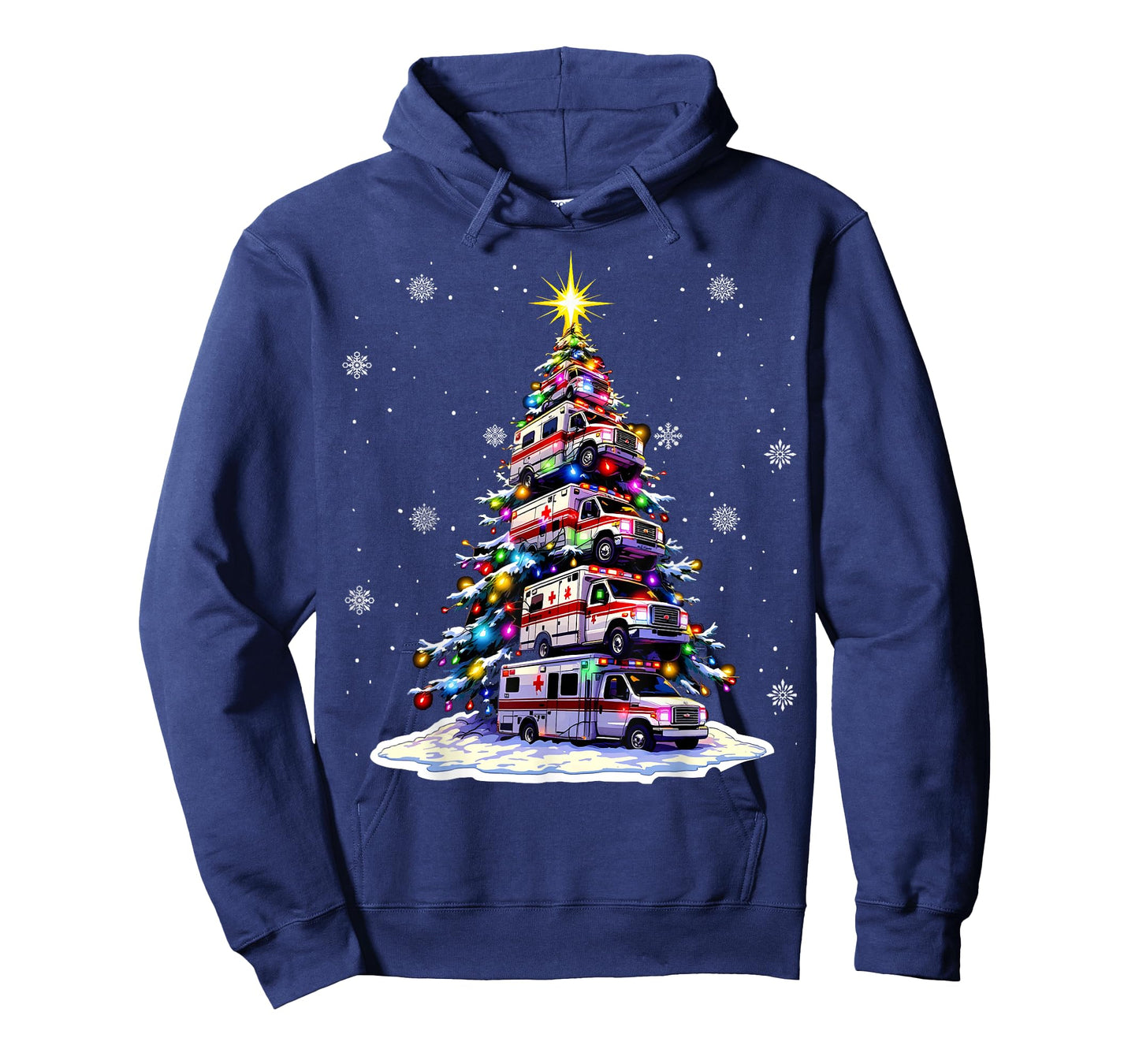 Ambulance Christmas Tree Funny Holiday EMS Medical Workers T-Shirt