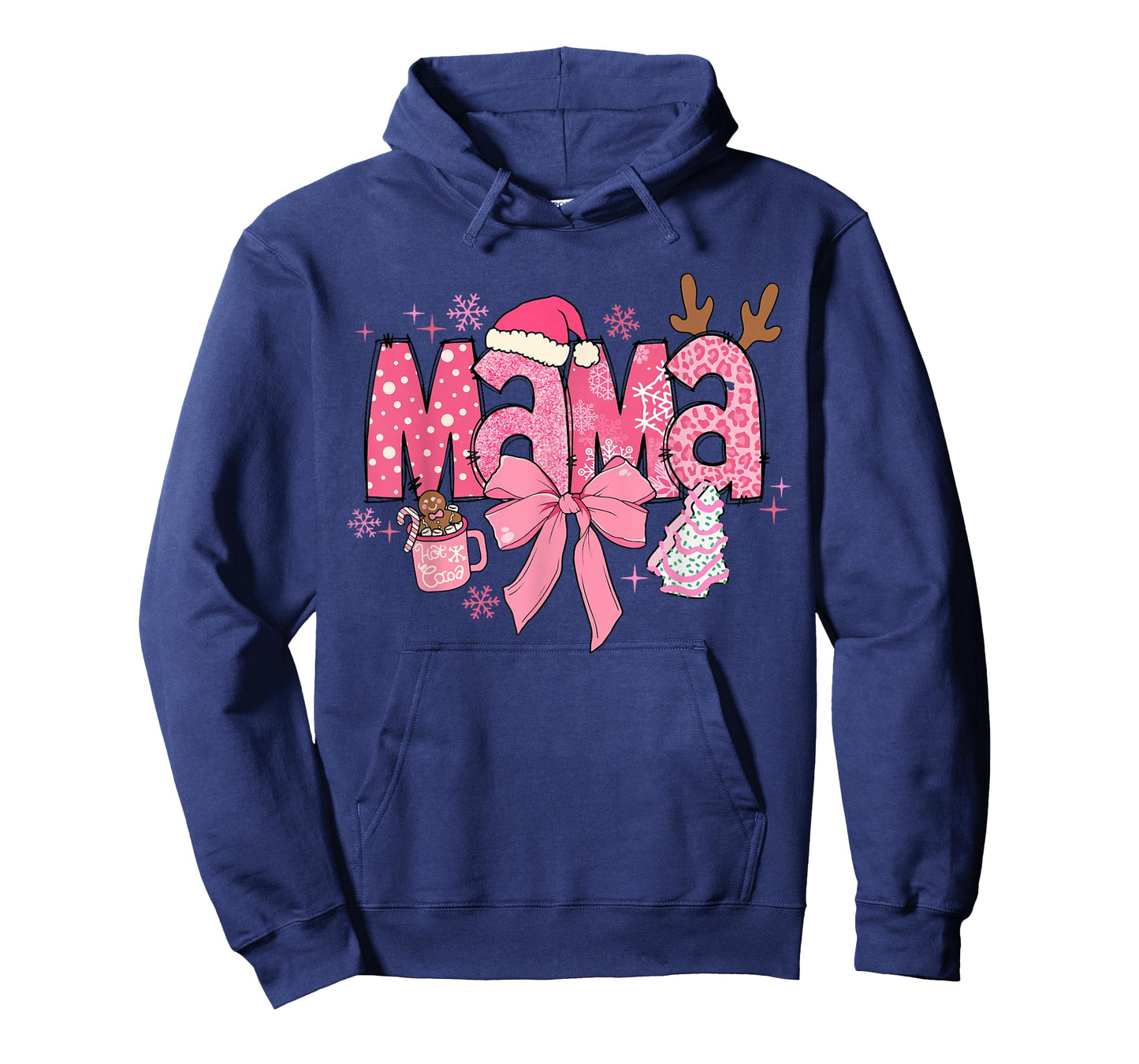 Cute Coquette Bow Pink Mama Christmas Tree Merry Xmas Family T-Shirt