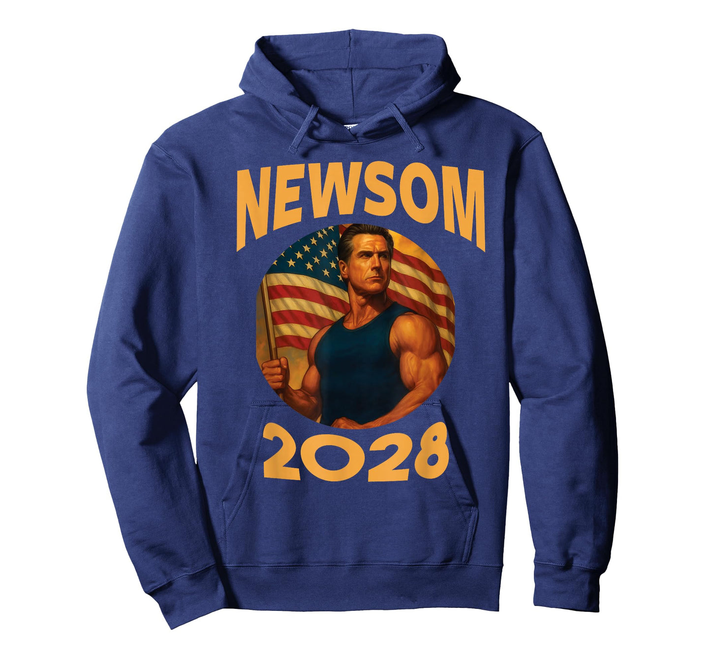 Gavin Newsom 2028 Political Satire Muscle American Patriot T-Shirt