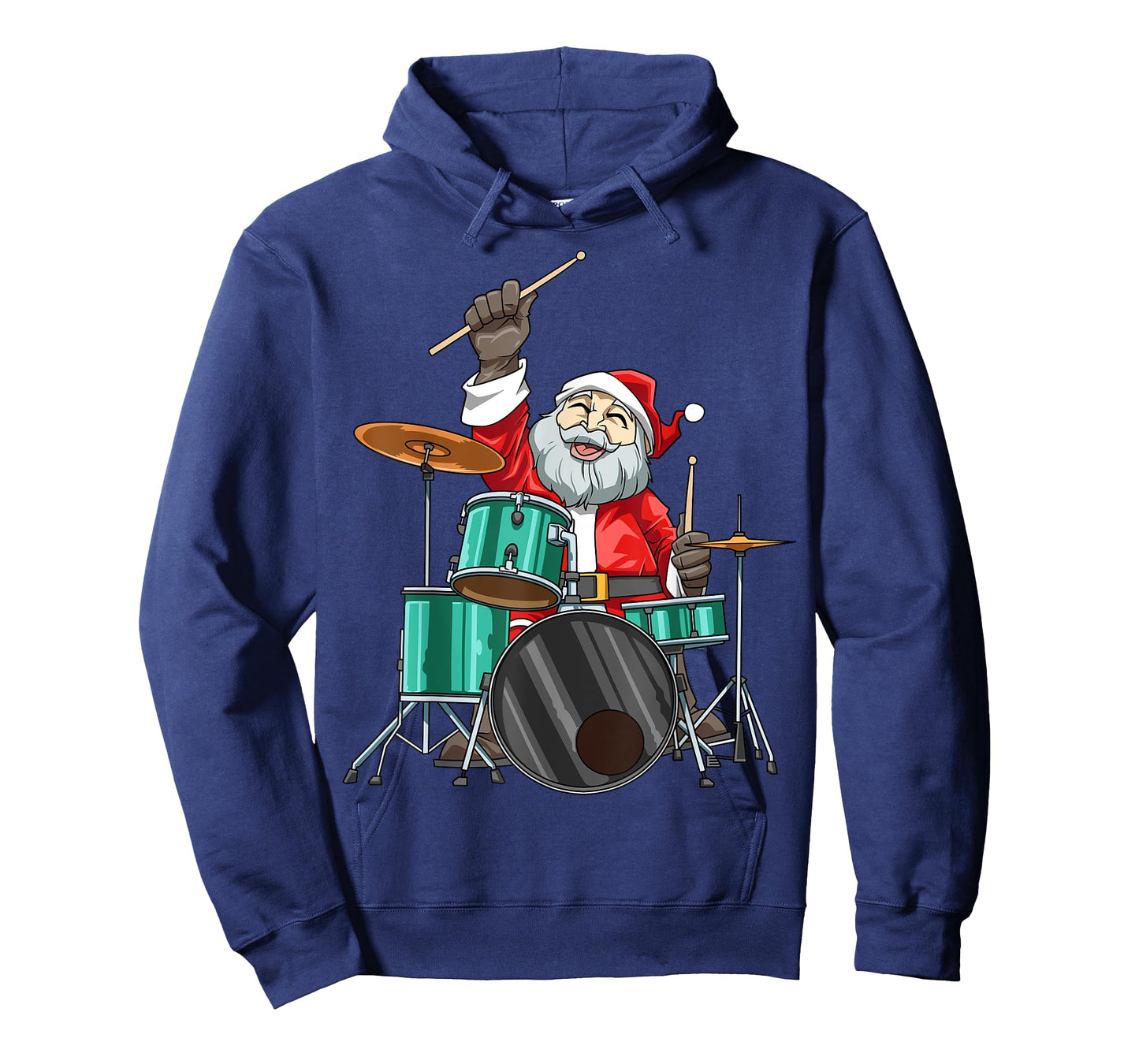 Santa Playing Drums Drummer Christmas Drums Santa Drumming T-Shirt
