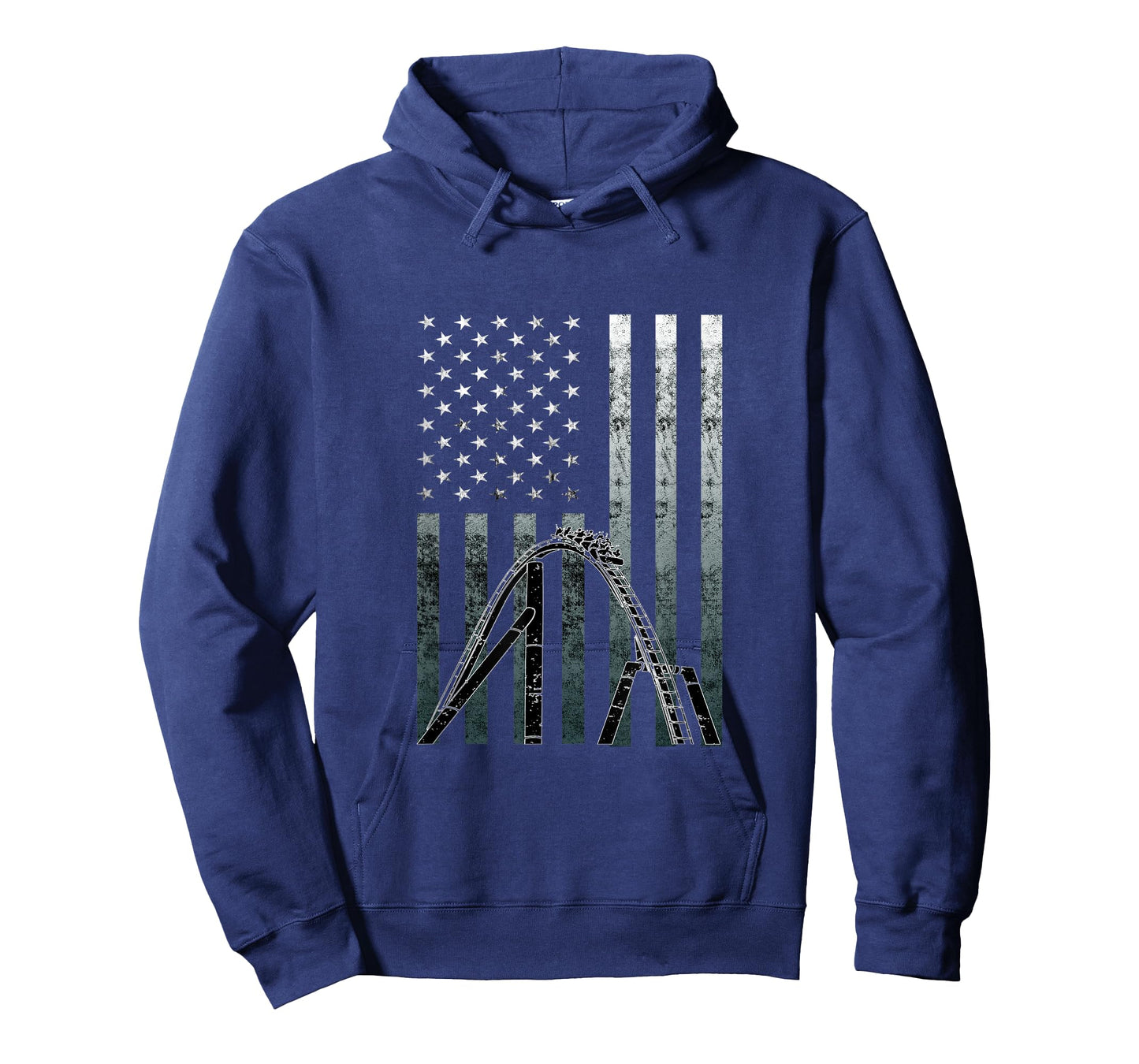 Roller Coaster Vintage USA Flag Theme Park Carnival Ride T-Shirt