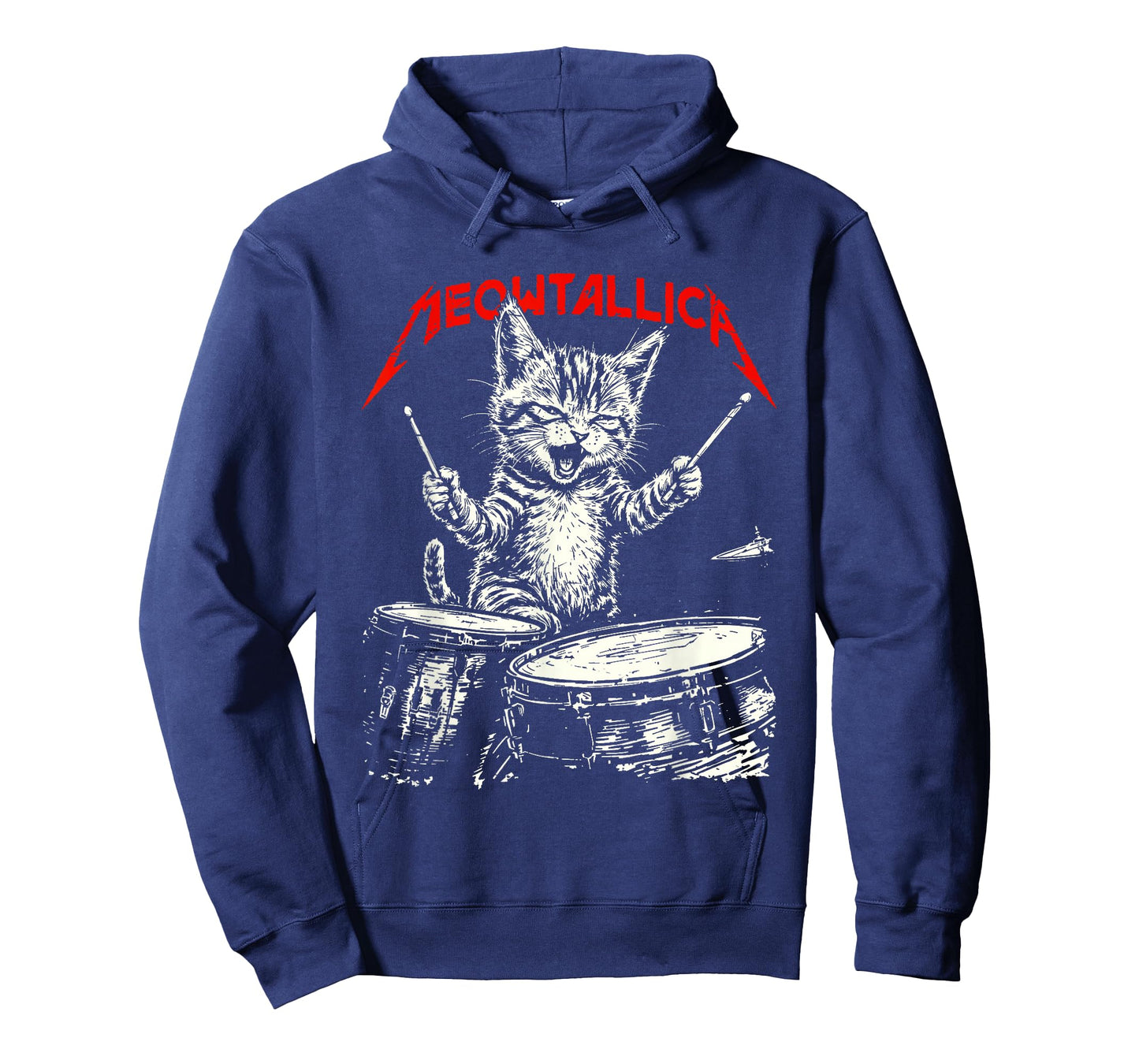 Rock On Vintage Drummer Cat 80s Band Style T-Shirt