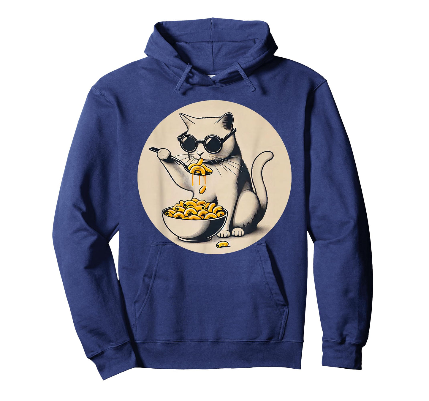 Cat Eating Mac and Cheese Men Women Girls Kids T-Shirt