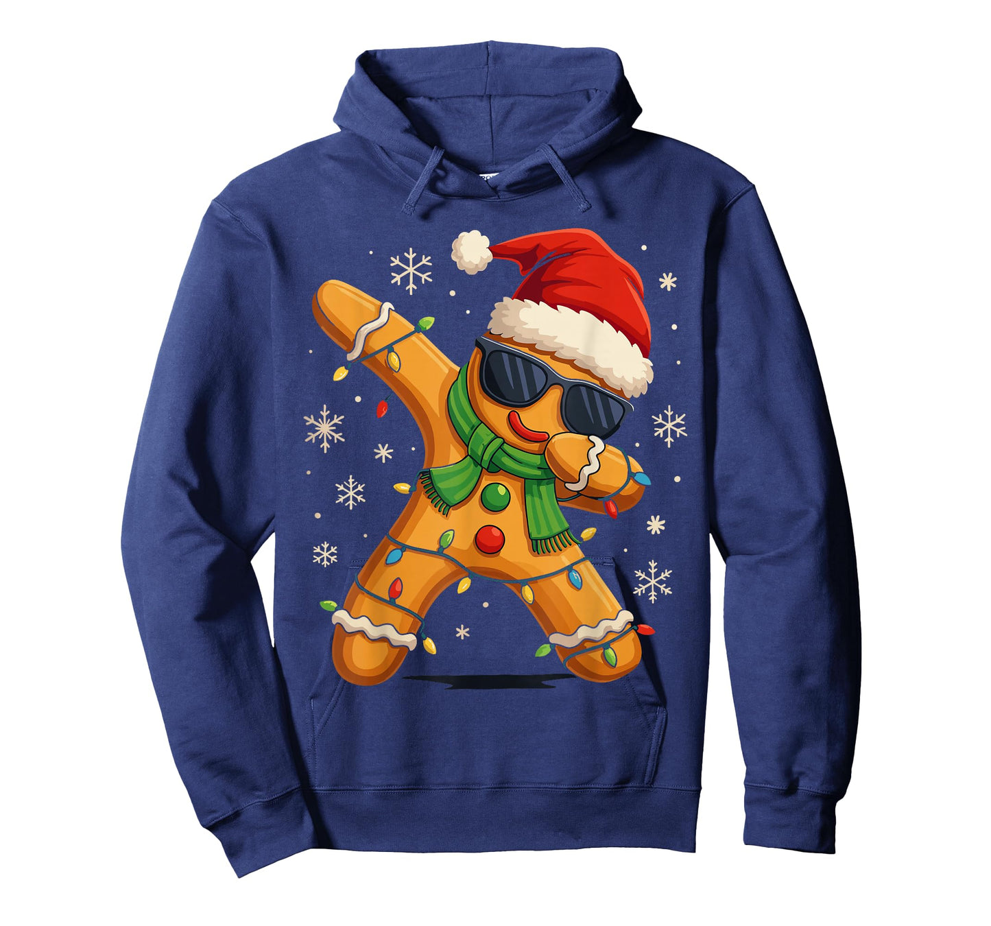 Dabbing Gingerbread Man Costume, Kids Christmas Santa Hat T-Shirt