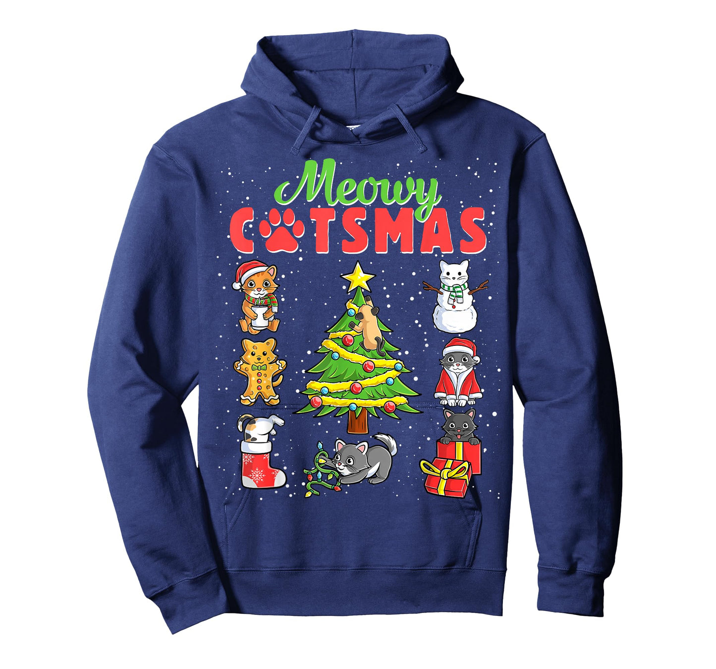 Meowy Catsmas Cats Christmas Funny Holiday Cat Boys Girls T-Shirt