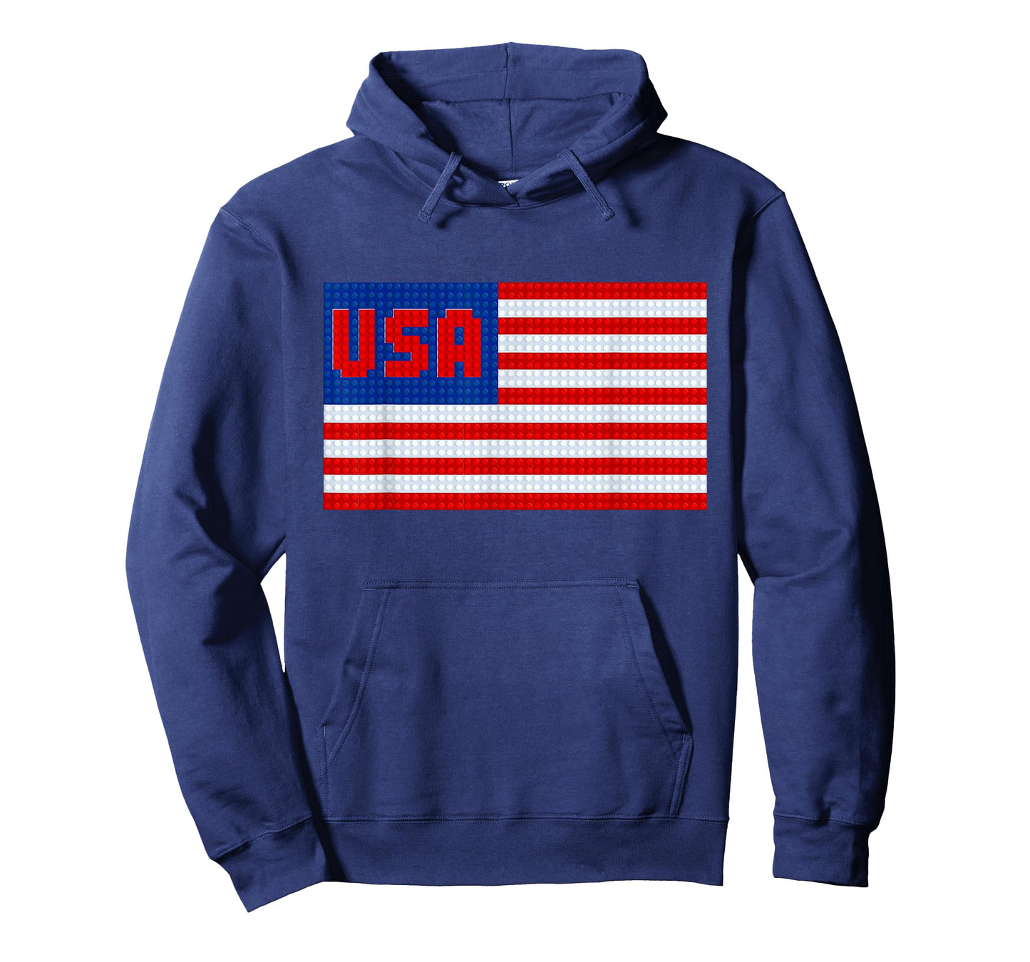 USA Flag - Patriotic Brick Builder Block Building T-Shirt