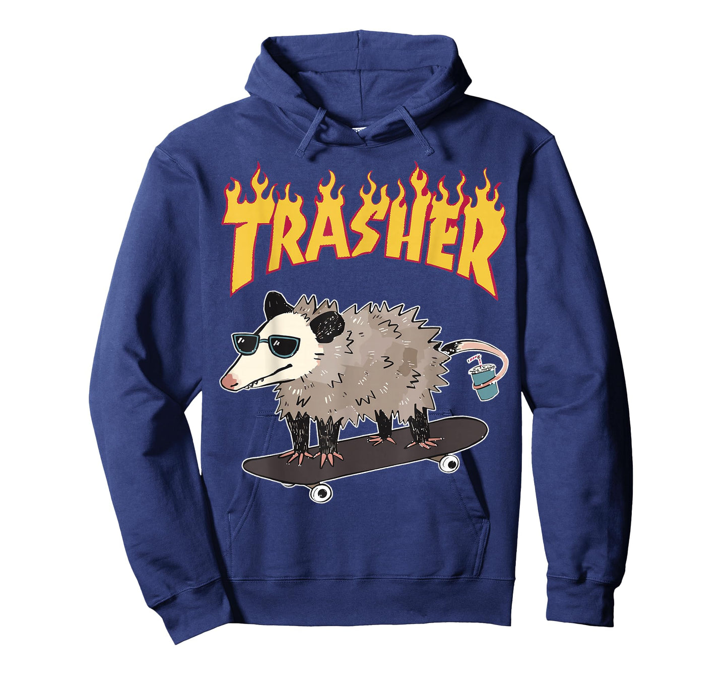 Opossum Skater Hipster Trasher Funny Trash Opossum Meme T-Shirt