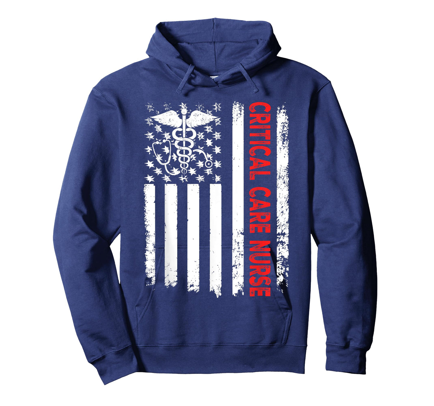 Critical Care Nurse American Flag Patriotic Registered Nurse T-Shirt for Women Men