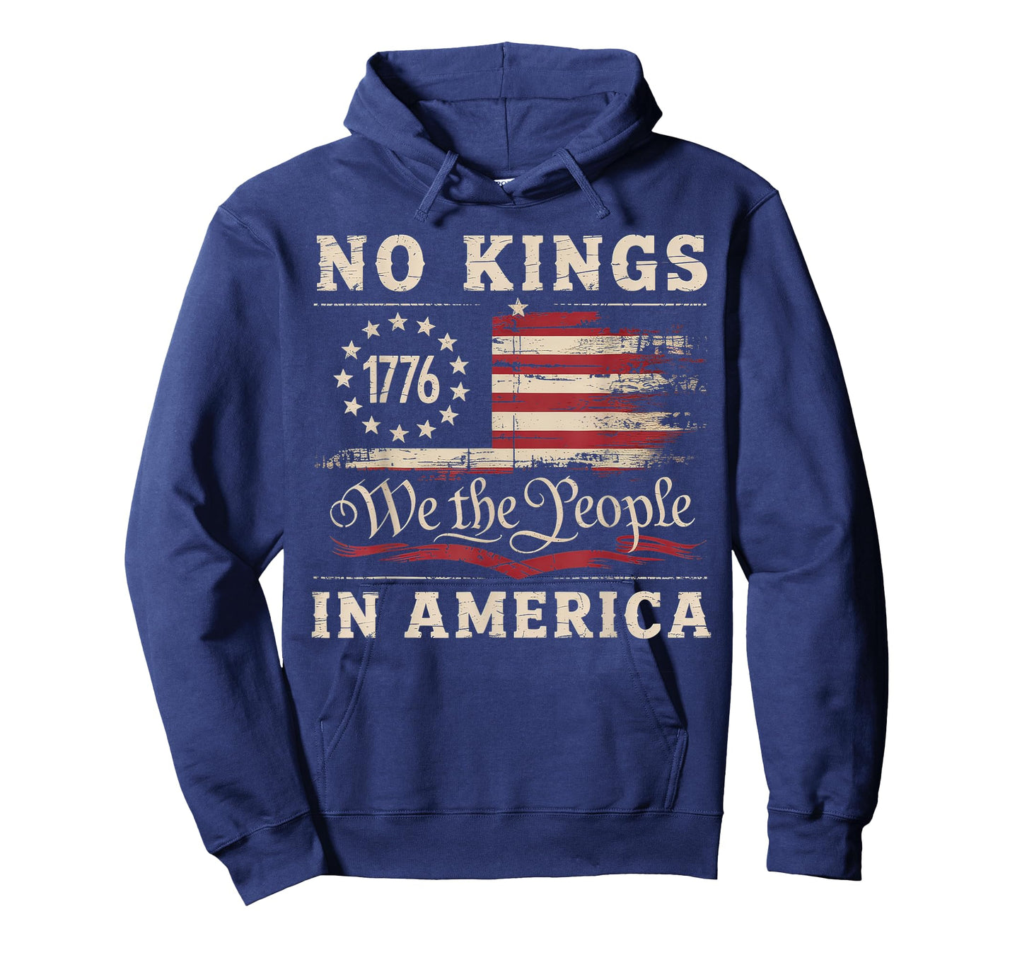 No Kings In America 1776 USA Flag T-Shirt