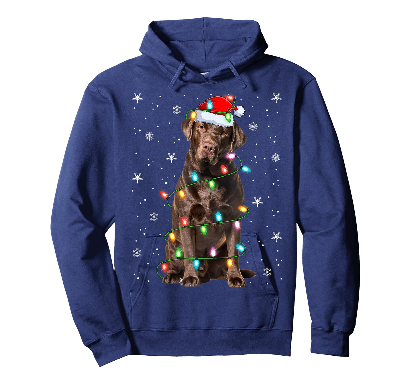 Chocolate Lab Labrador Retriever Dog Christmas Lights Xmas T-Shirt