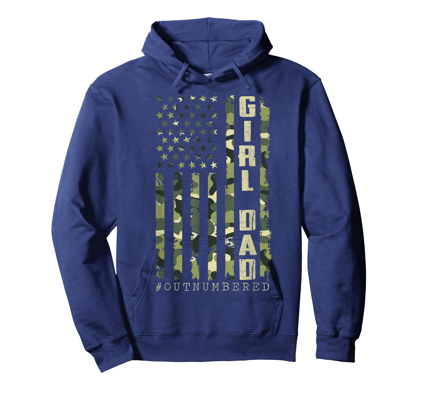 Dad of Girl Camo American Flag Father's Day Military Daddy T-Shirt