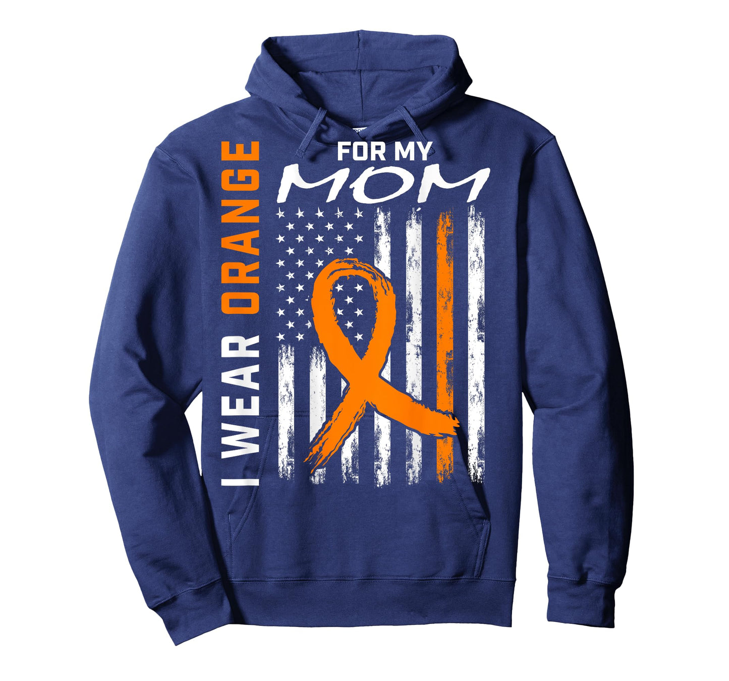 I Wear Orange For My Mom MS Awareness Flag Back Graphic T-Shirt