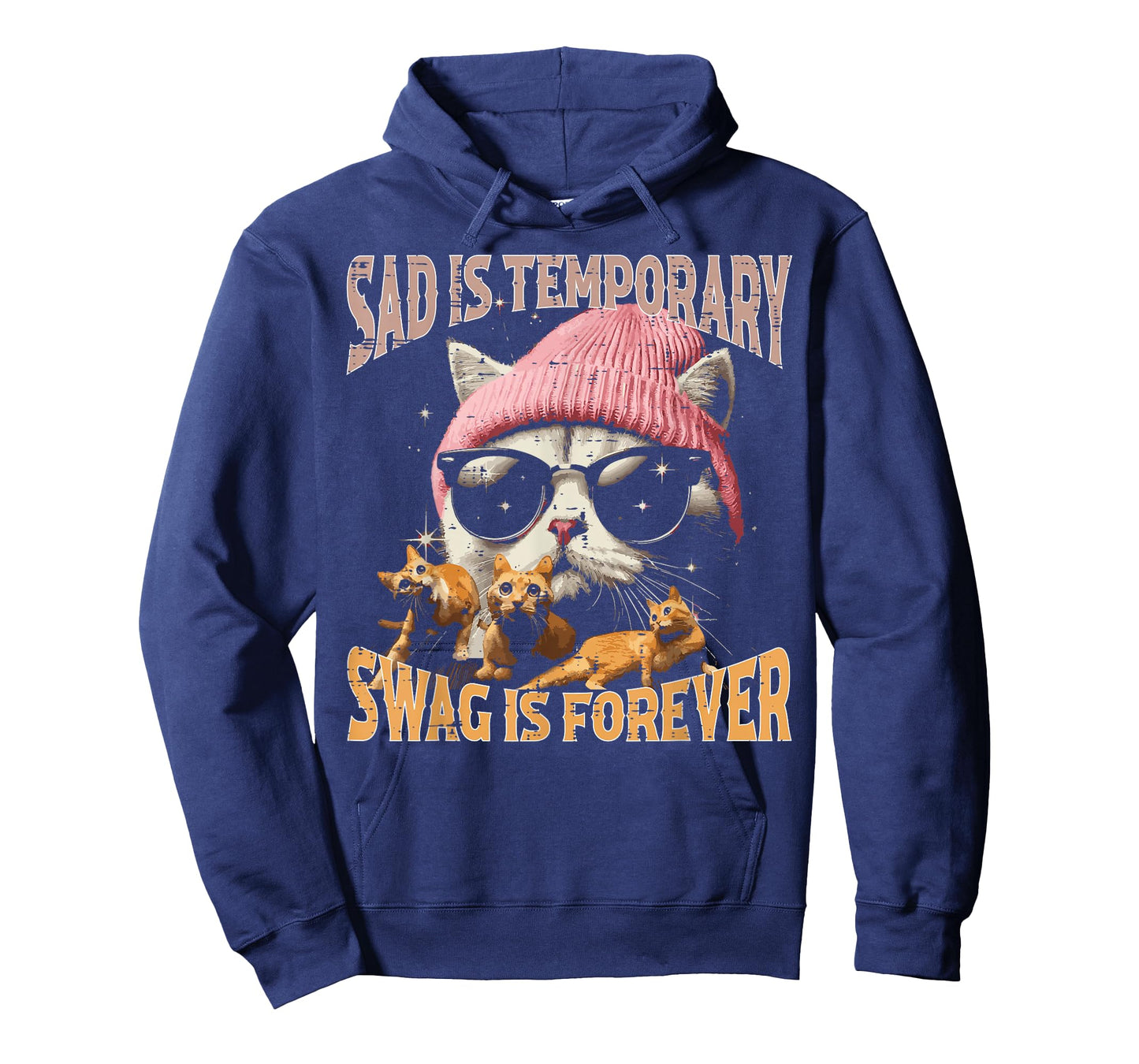 Sad Temporary Swag Forever Cat Funny Saying Women Kids Men T-Shirt