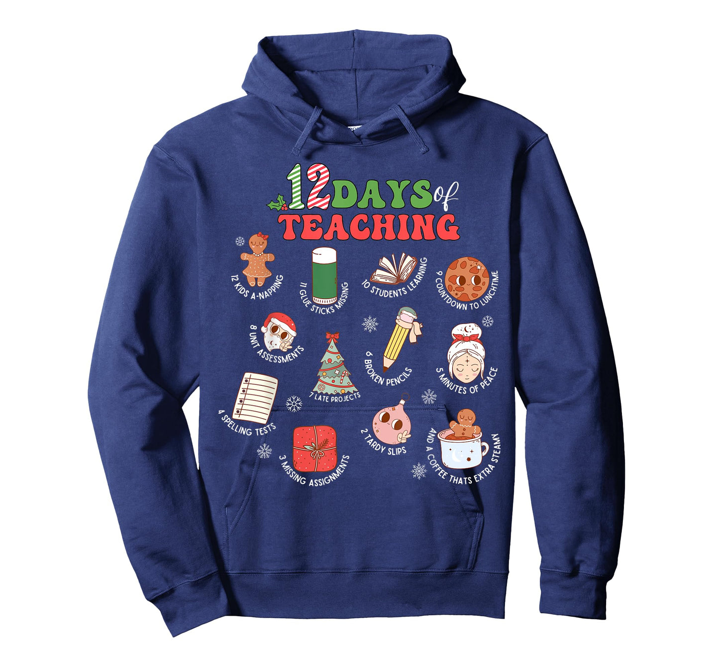 12 Days Of Teaching Christmas Teacher School Xmas Holiday T-Shirt
