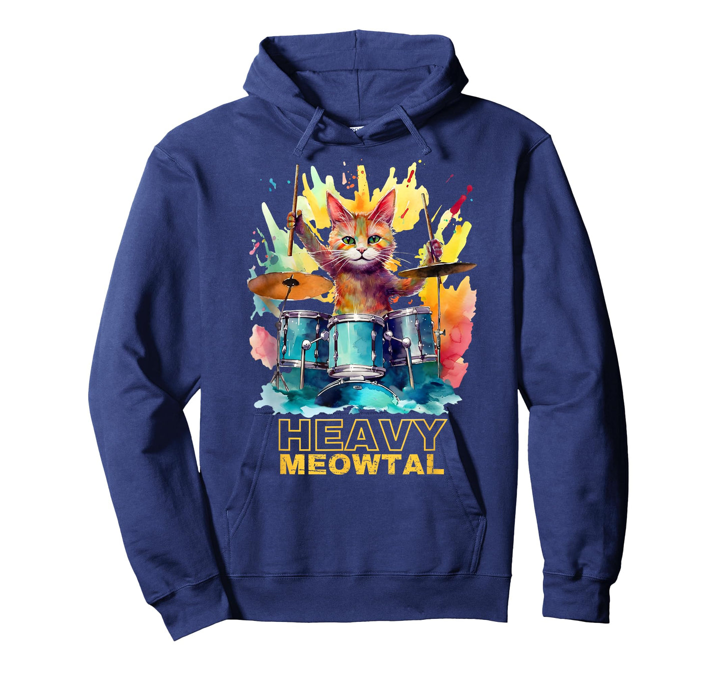 Heavy Meowtal - Cat Playing Drums - Design for Drummers T-Shirt