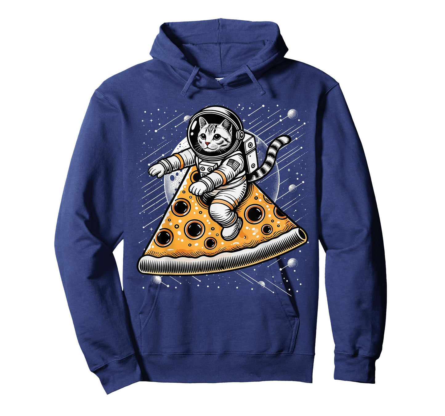 Funny Cat Flying A Pizza Astronaut Kitten Space T-Shirt