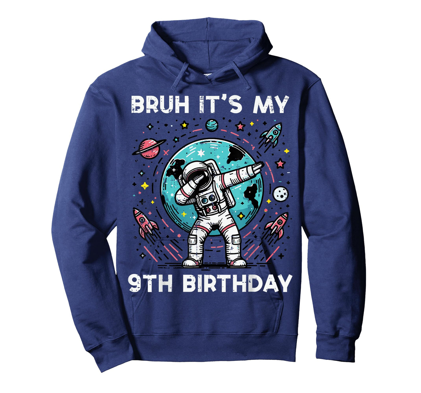 Bruh My 9th Birthday Astronaut Dab 9 Bday Boys Girls Kids T-Shirt