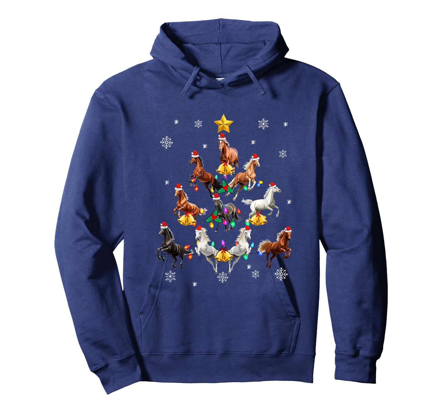 Horses Christmas Tree Horse Lover Xmas For Women Girls T-Shirt