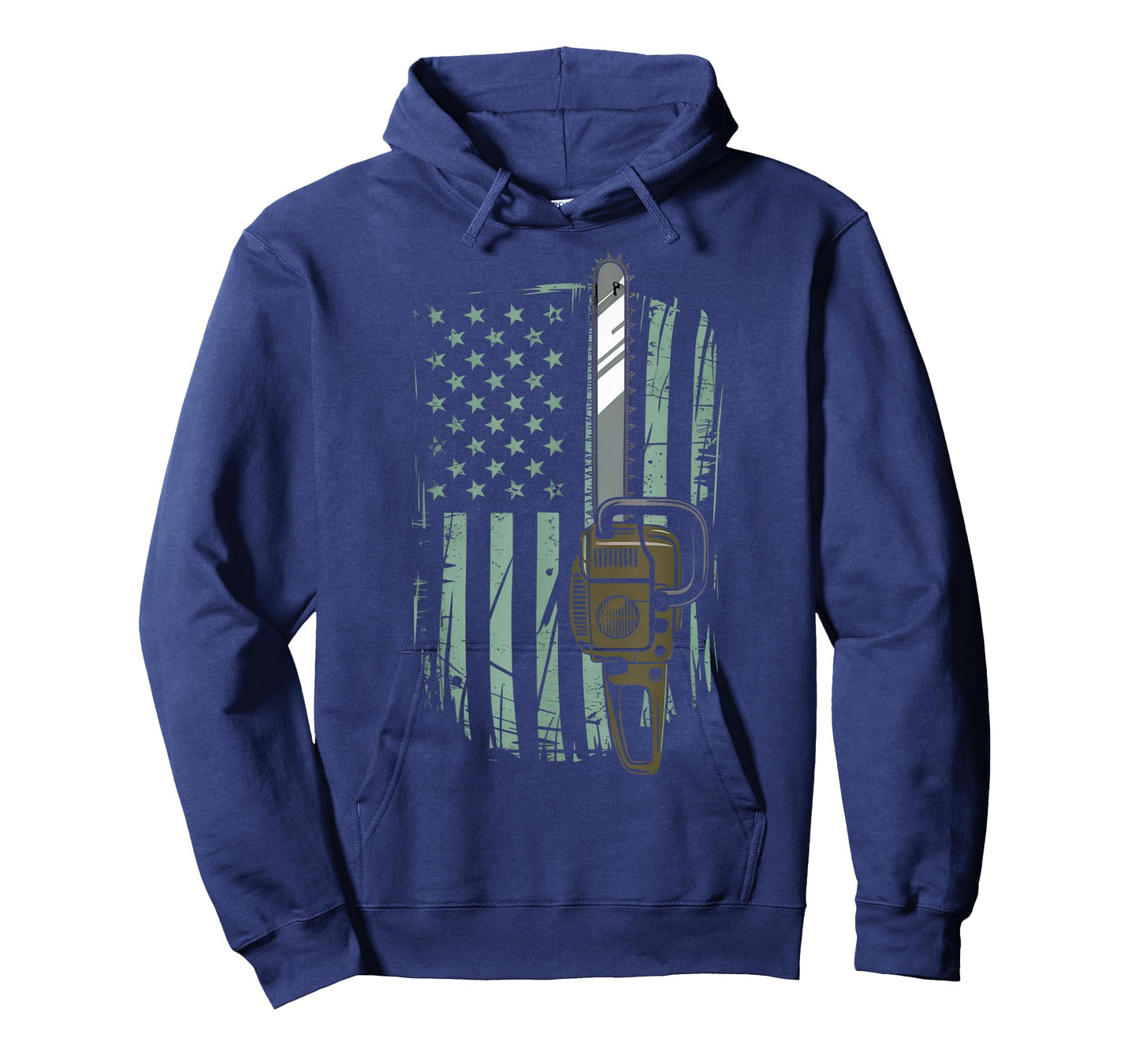 Chainsaw American Flag Funny Independence Day - Woodworker T-Shirt