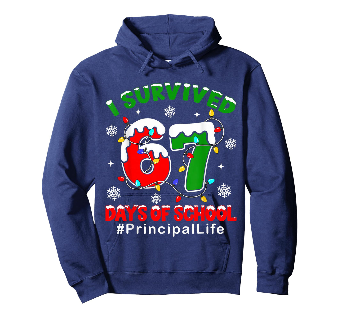 I Survived 67 Days of School Principal Life Christmas T-Shirt