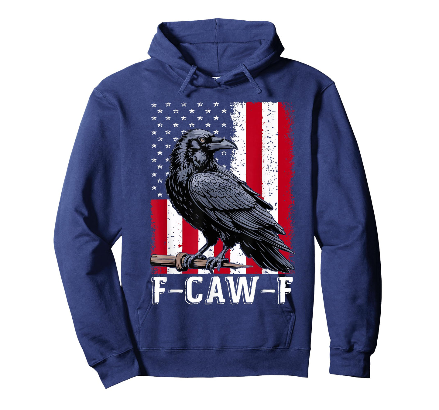F-Caw-F Black Crow Black Bird Retro USA Flag Vintage F-Caw-F T-Shirt