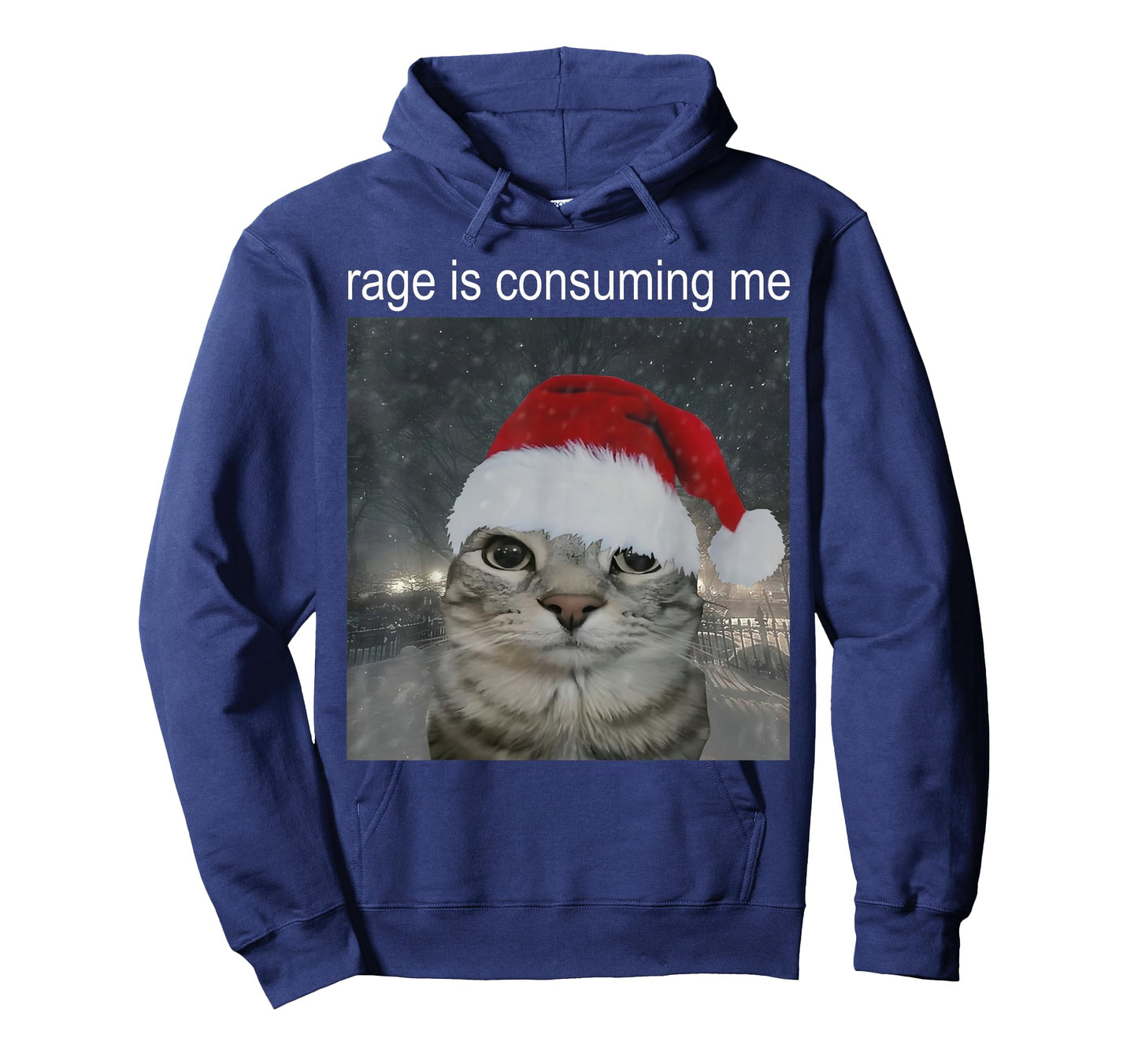 Rage Consumes Me Funny Christmas Cat Meme Women Men T-Shirt