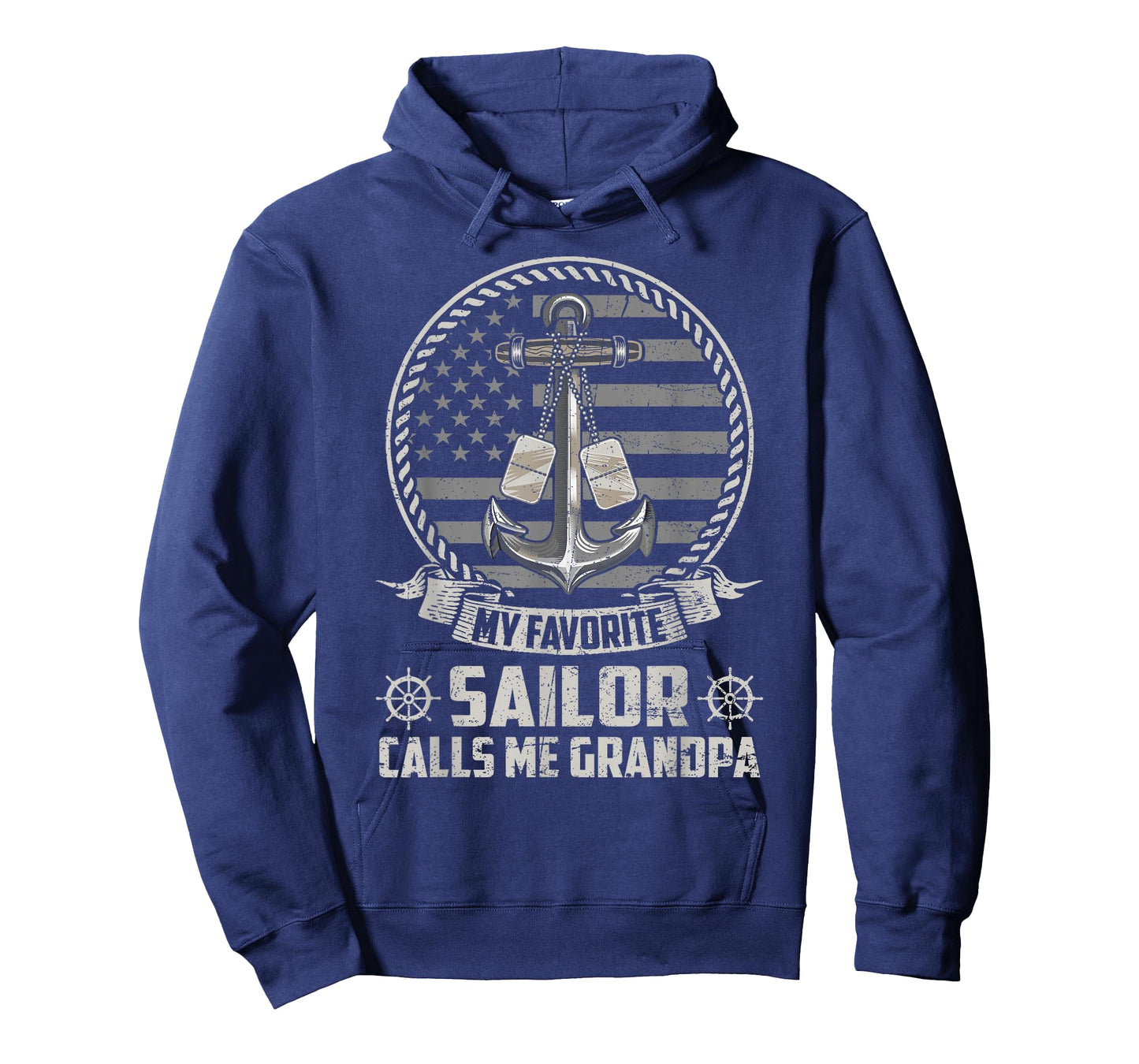 My Favorite Sailor Calls Me Grandpa Flag US Veteran Military T-Shirt