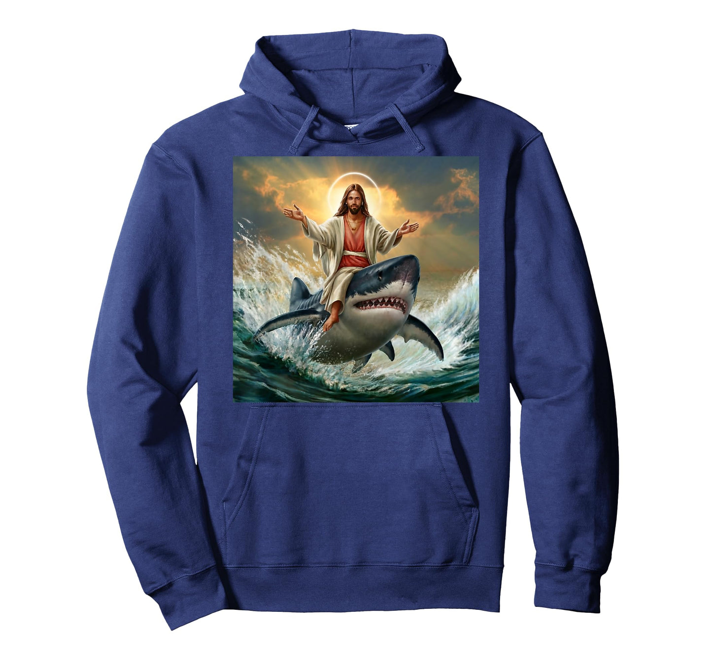 Christian Jesus Riding Shark Funny Shark Jesus Lover T-Shirt