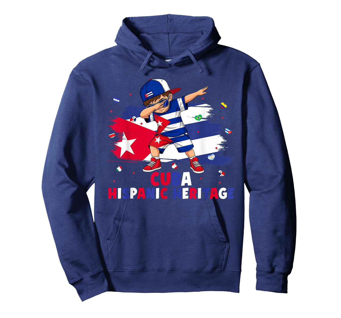 Dabbing Boy Cuba Hispanic Heritage Month Cuban Flag Kids T-Shirt
